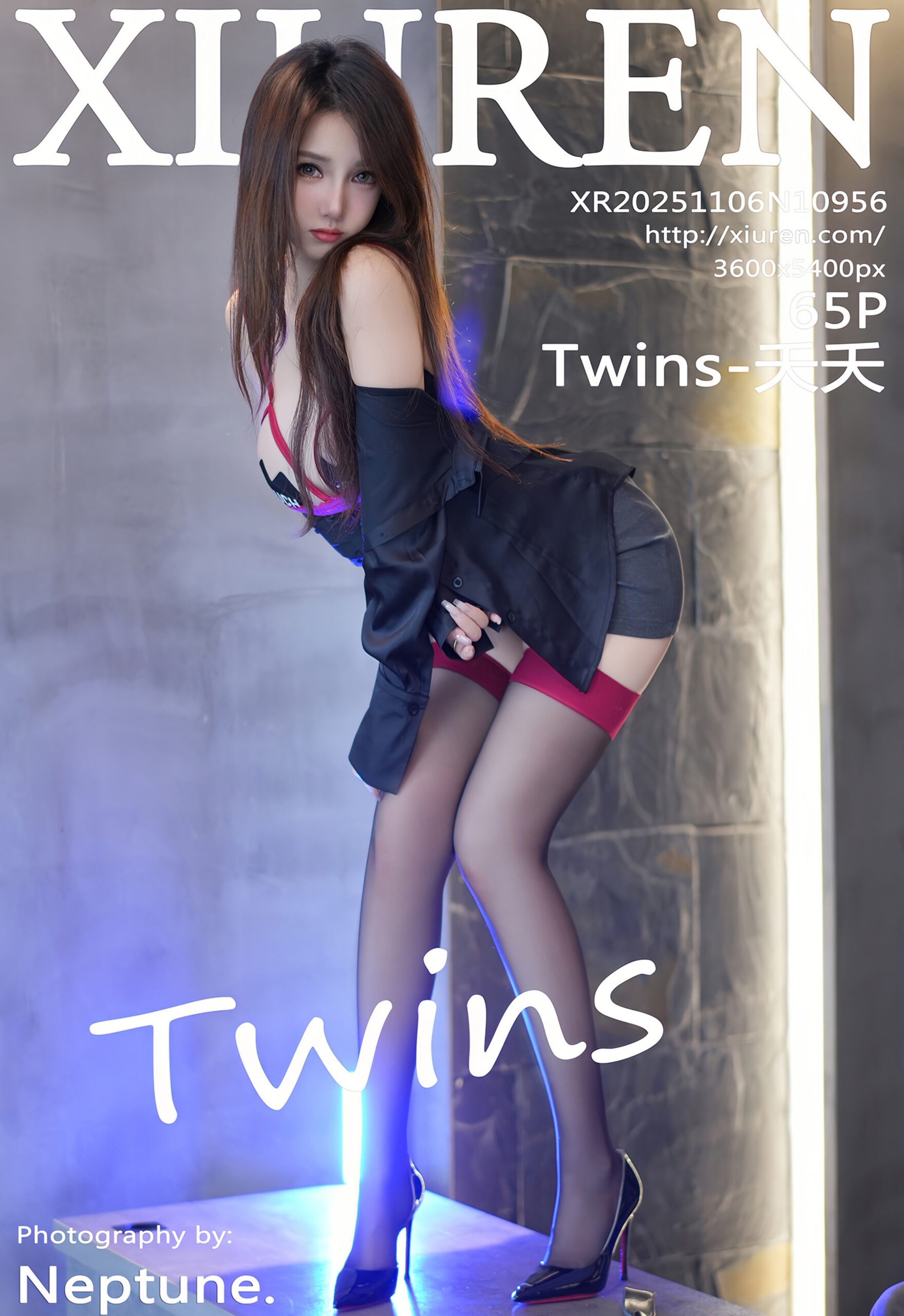 [XiuRen秀人网] No.10956 Twins-夭夭 黑色OL服饰 魅惑黑丝 性感写真 [65张]