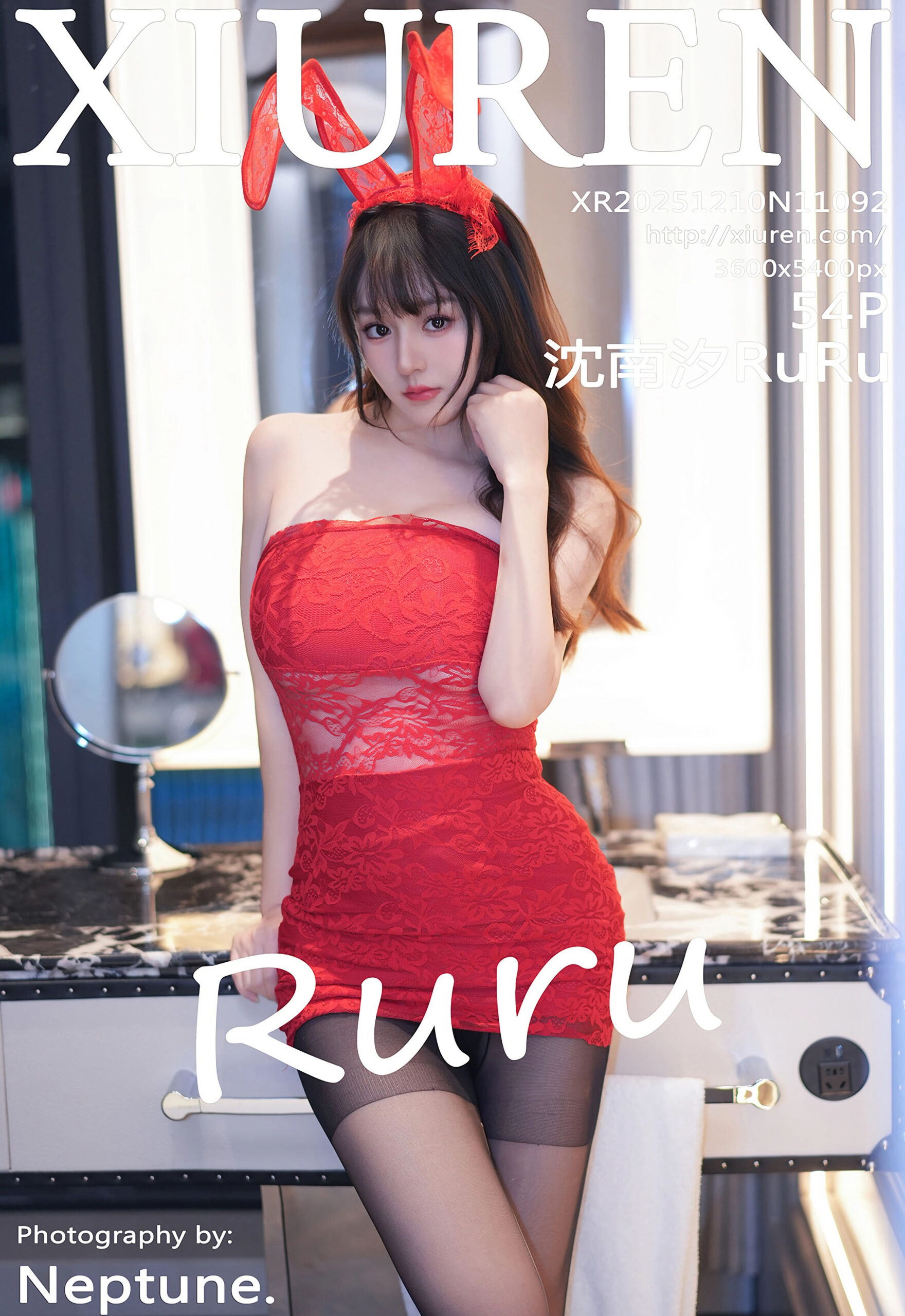 [XiuRen秀人网] No.11092 沈南汐RuRu 红色连衣短裙 性感写真 [54张]