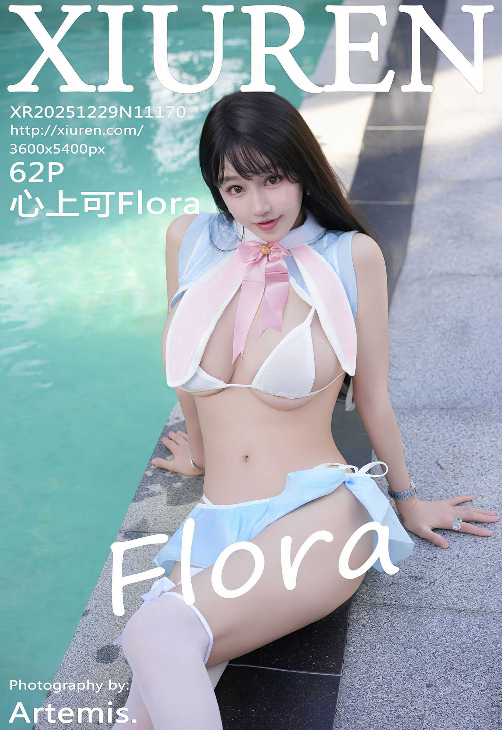 [XiuRen秀人网] No.11170 心上可Flora 蓝色泳衣 白色丝袜 性感写真 [62张]