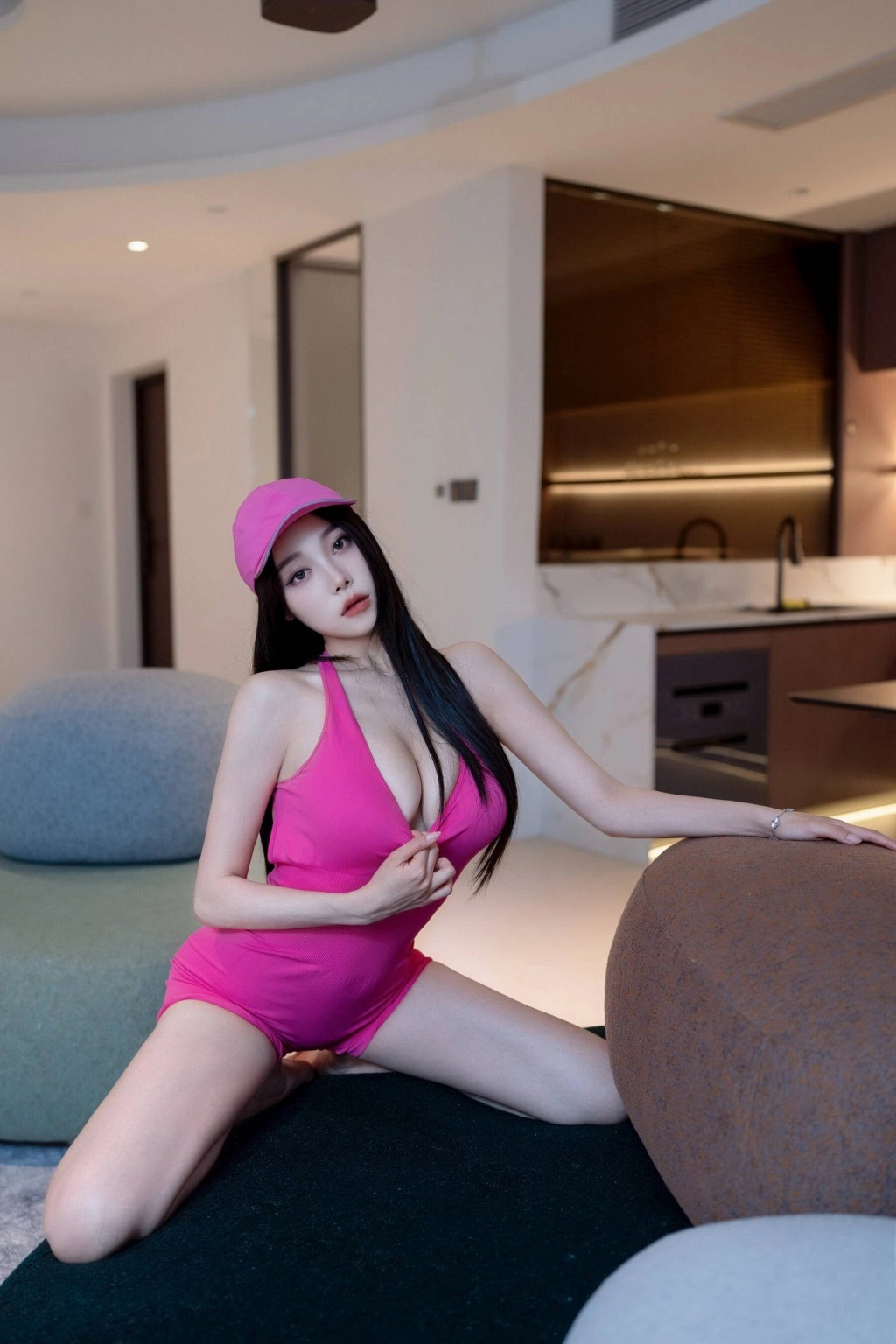 秀人网 清妙 迷人私房写真 玫红紧身瑜伽服