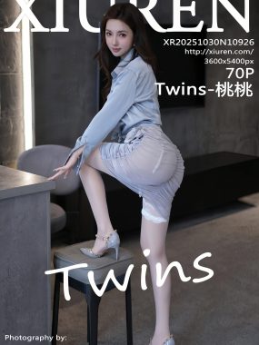 [XiuRen秀人网] No.10926 Twins-桃桃 浅色连衣短裙 诱人白色丝袜 性感写真 [70张]