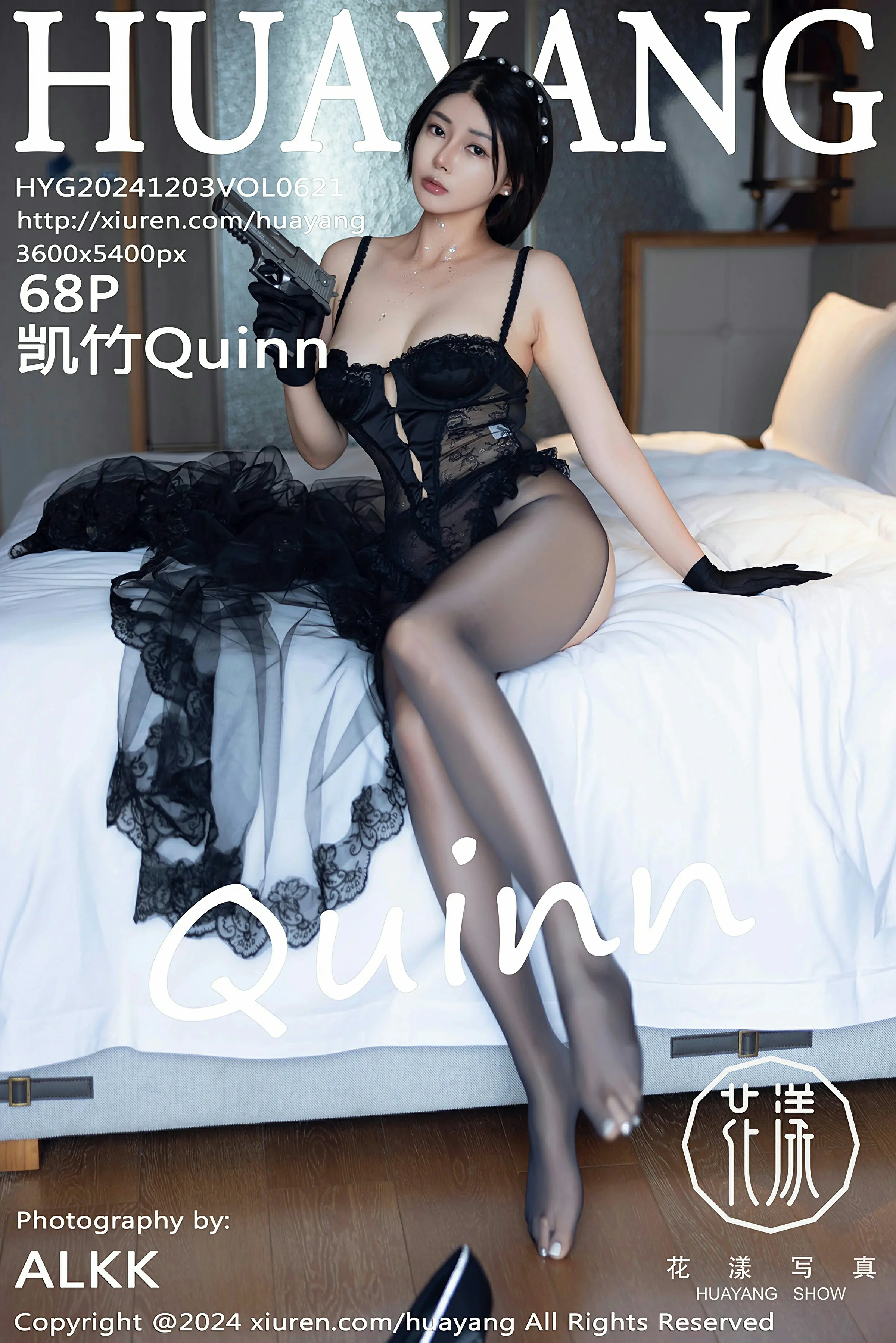 [HuaYang花漾写真] VOL.621 凯竹Quinn 黑色服饰 魅惑黑丝 性感写真 [68张]