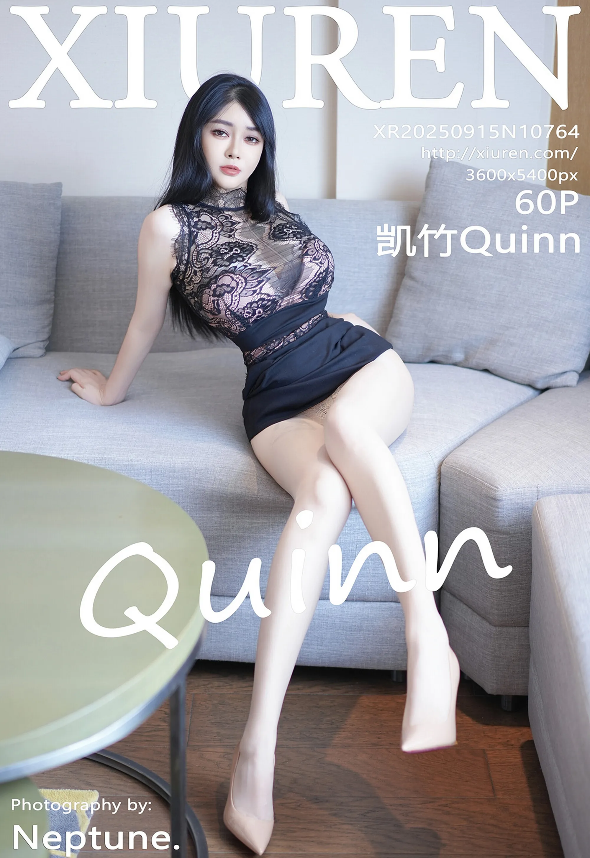 [XiuRen秀人网] No.10764 凯竹Quinn 蕾丝服饰 原色丝袜 性感写真 [60张]