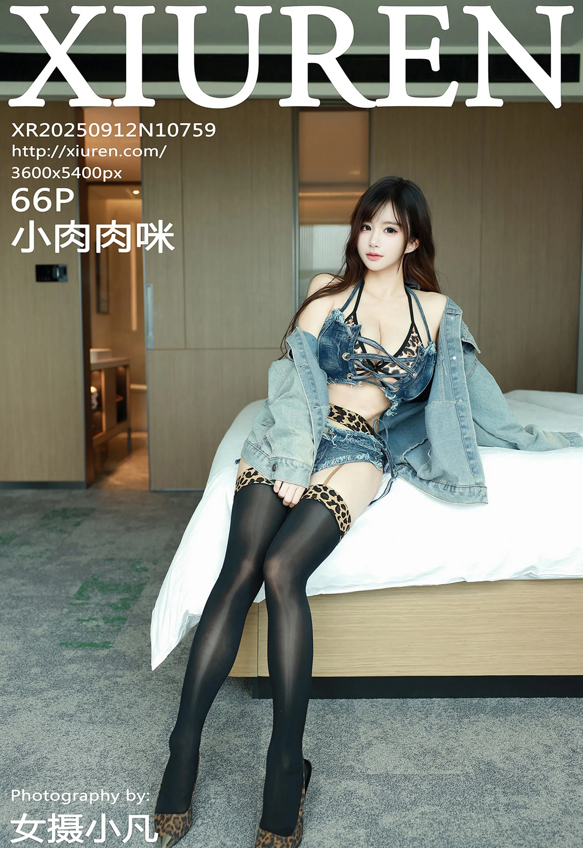 [XiuRen秀人网] No.10759 小肉肉咪 豹纹内衣 魅惑黑丝 性感写真 [66张]