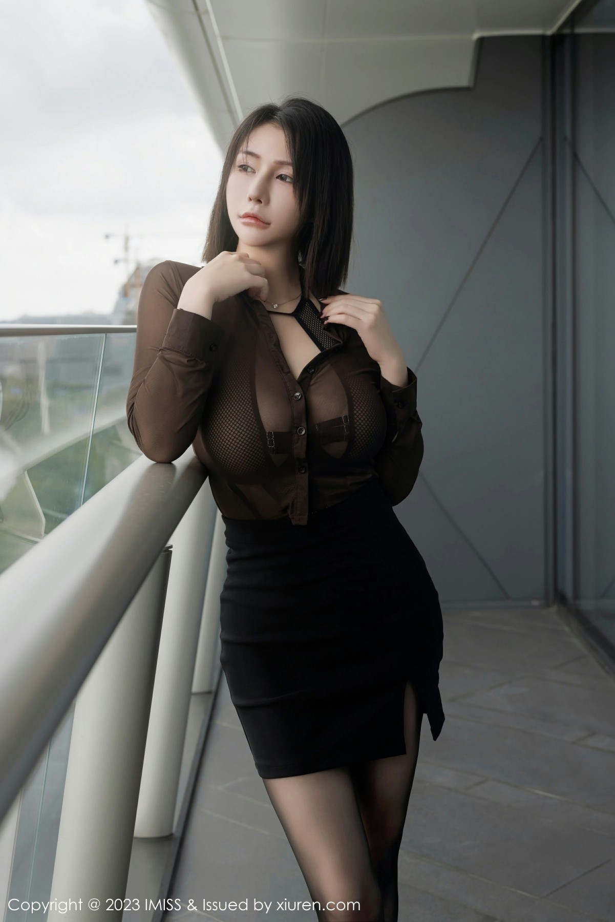 [IMISS爱蜜社] VOL.744 Evon陈赞之 黑色薄纱内衣 最新性感写真 [66张]