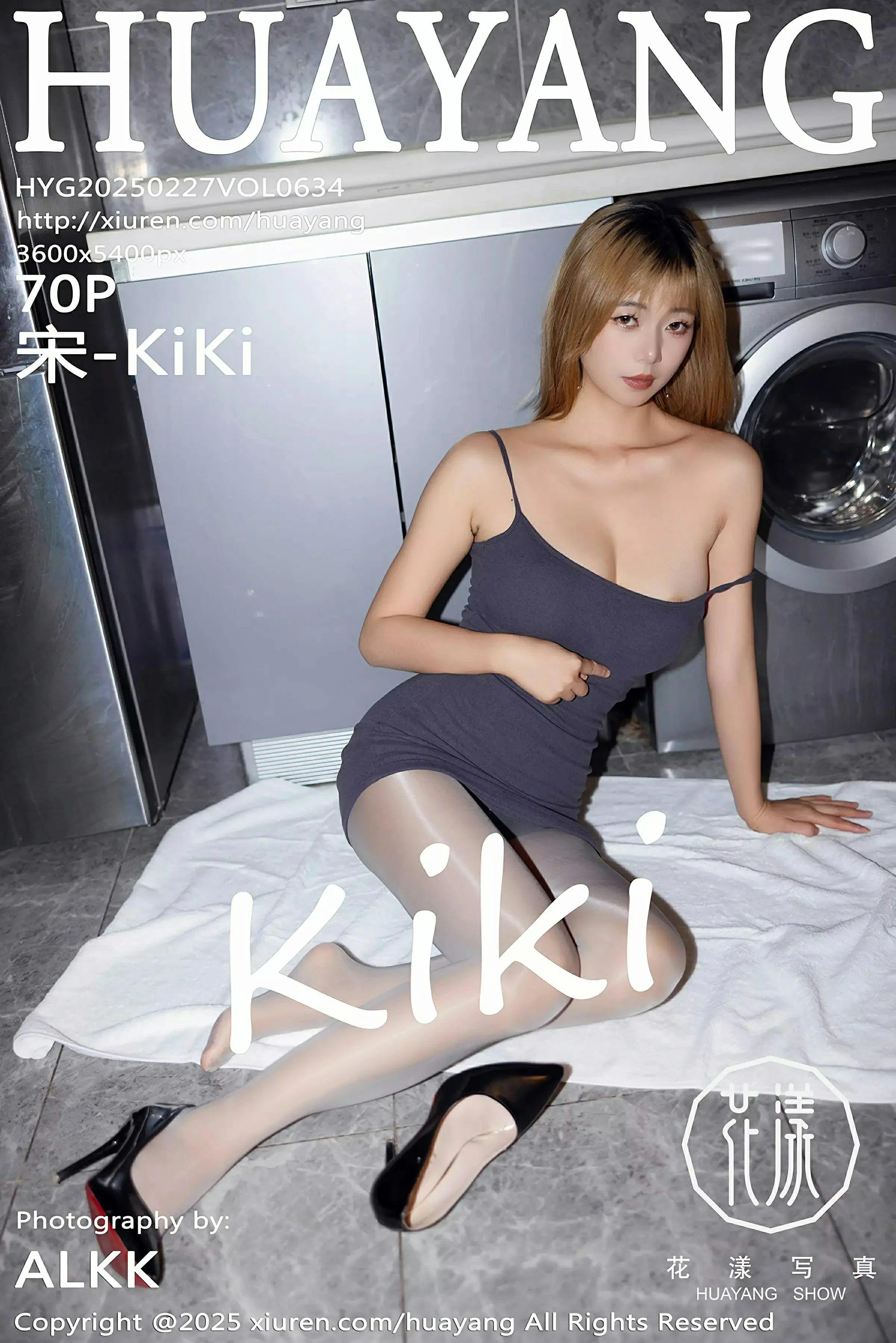 [HuaYang花漾写真] VOL.634 宋-KiKi 灰色吊带 灰色丝袜 性感写真 [70张]