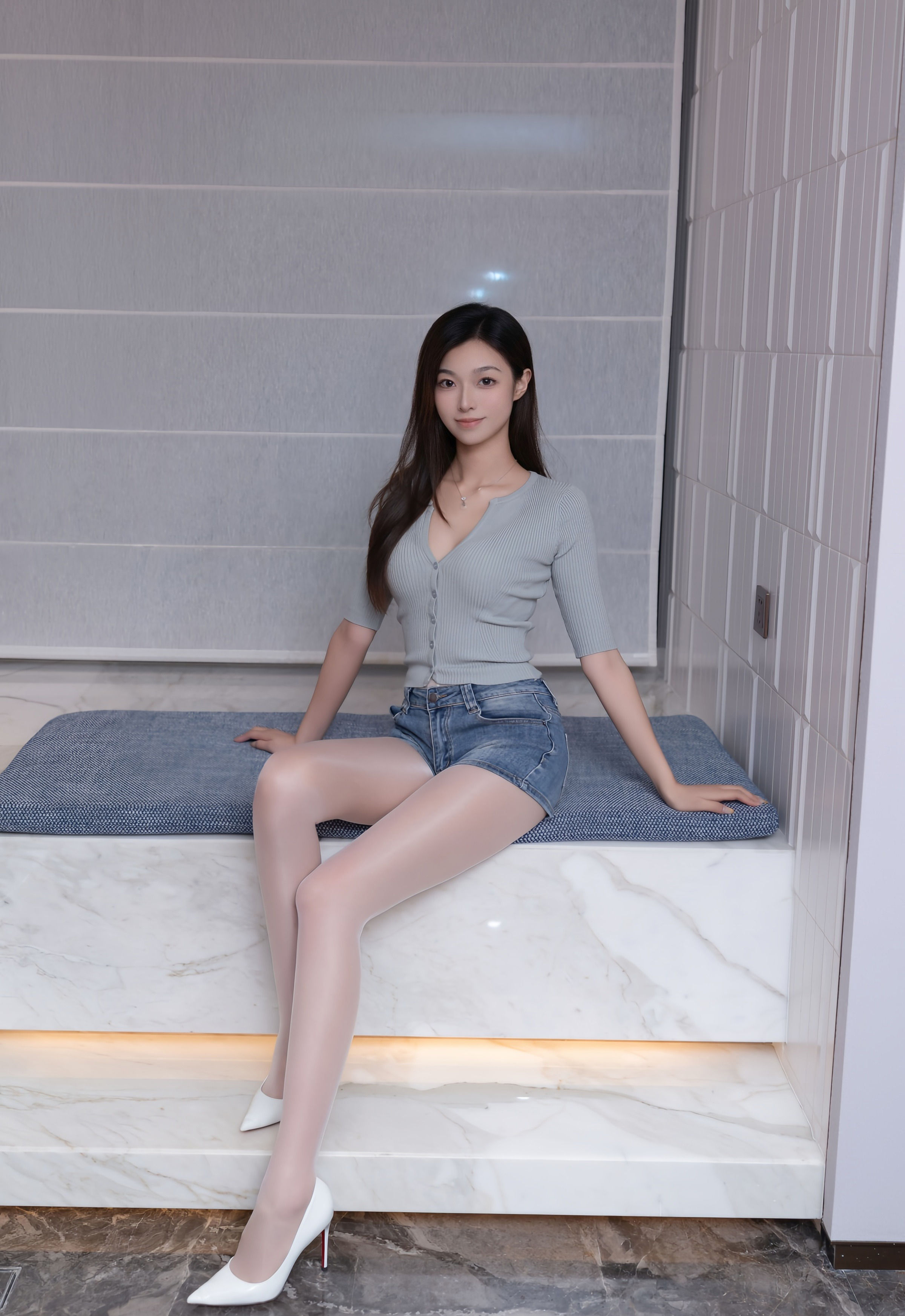 [XiuRen秀人网] No.10881 kiki柚柚 蓝色超短牛仔裤 性感写真 [80张]