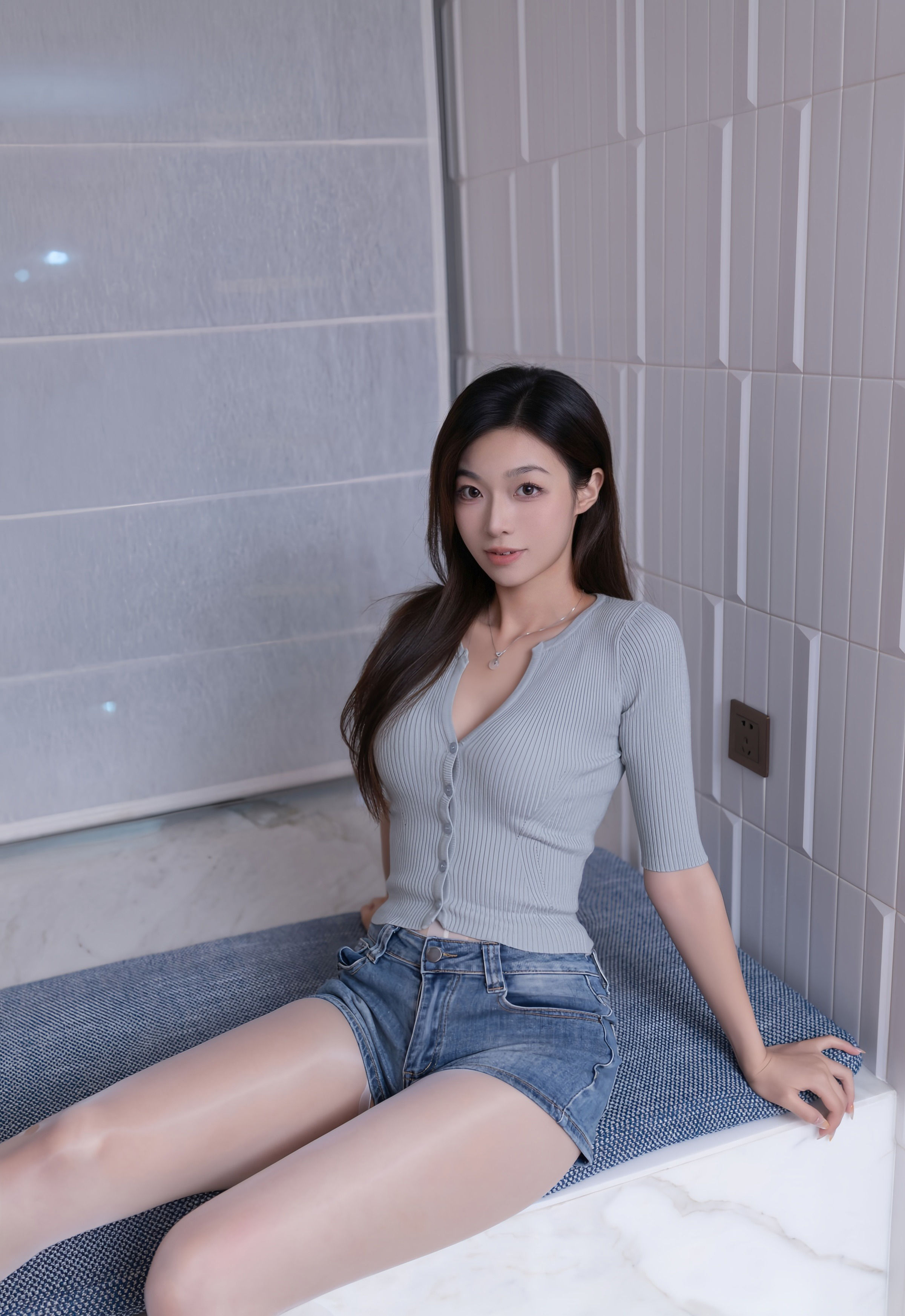 [XiuRen秀人网] No.10881 kiki柚柚 蓝色超短牛仔裤 性感写真 [80张]