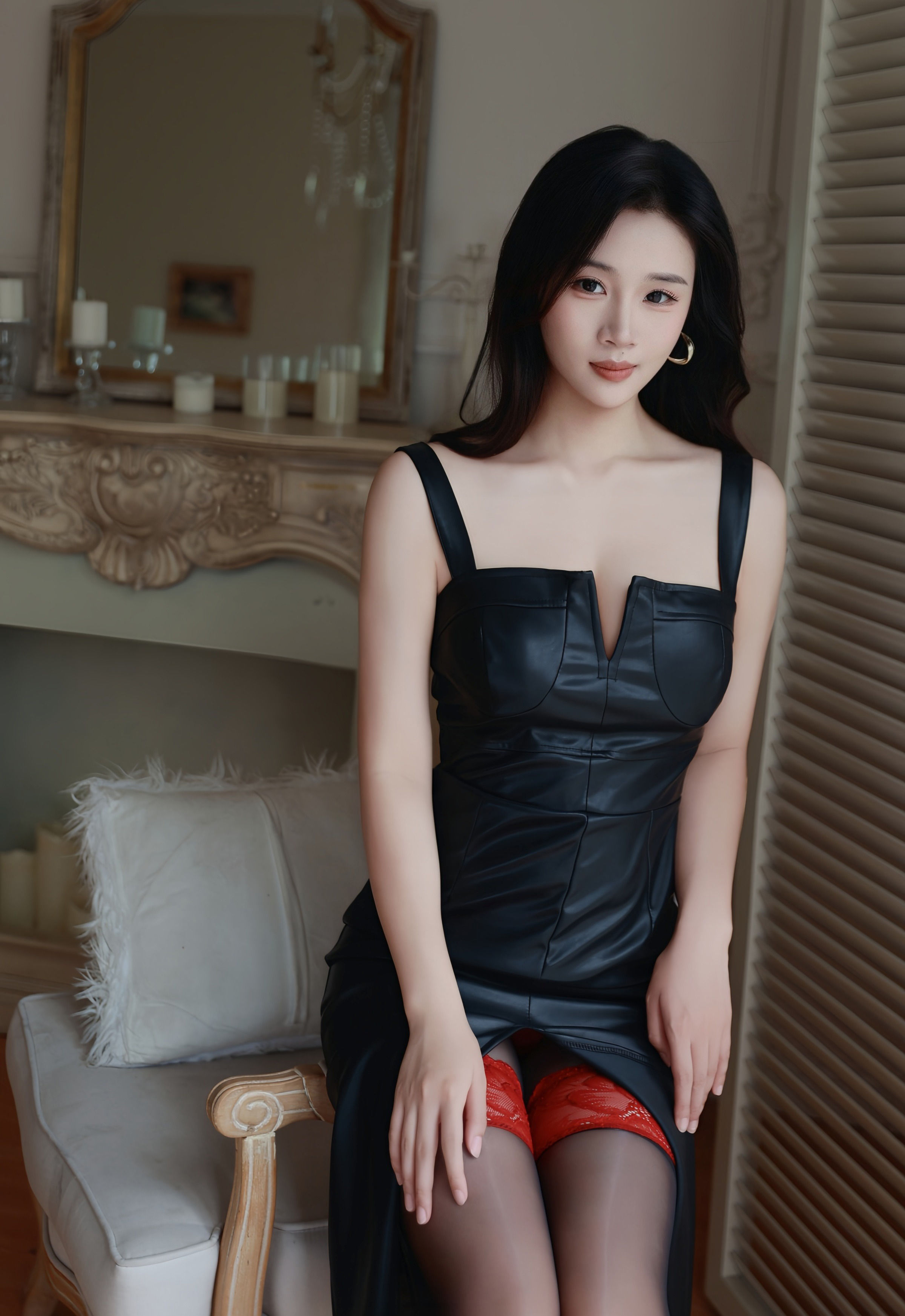 [XiuRen秀人网] No.10885 南乔 黑色皮裙 魅惑黑丝 性感写真 [72张]插图1