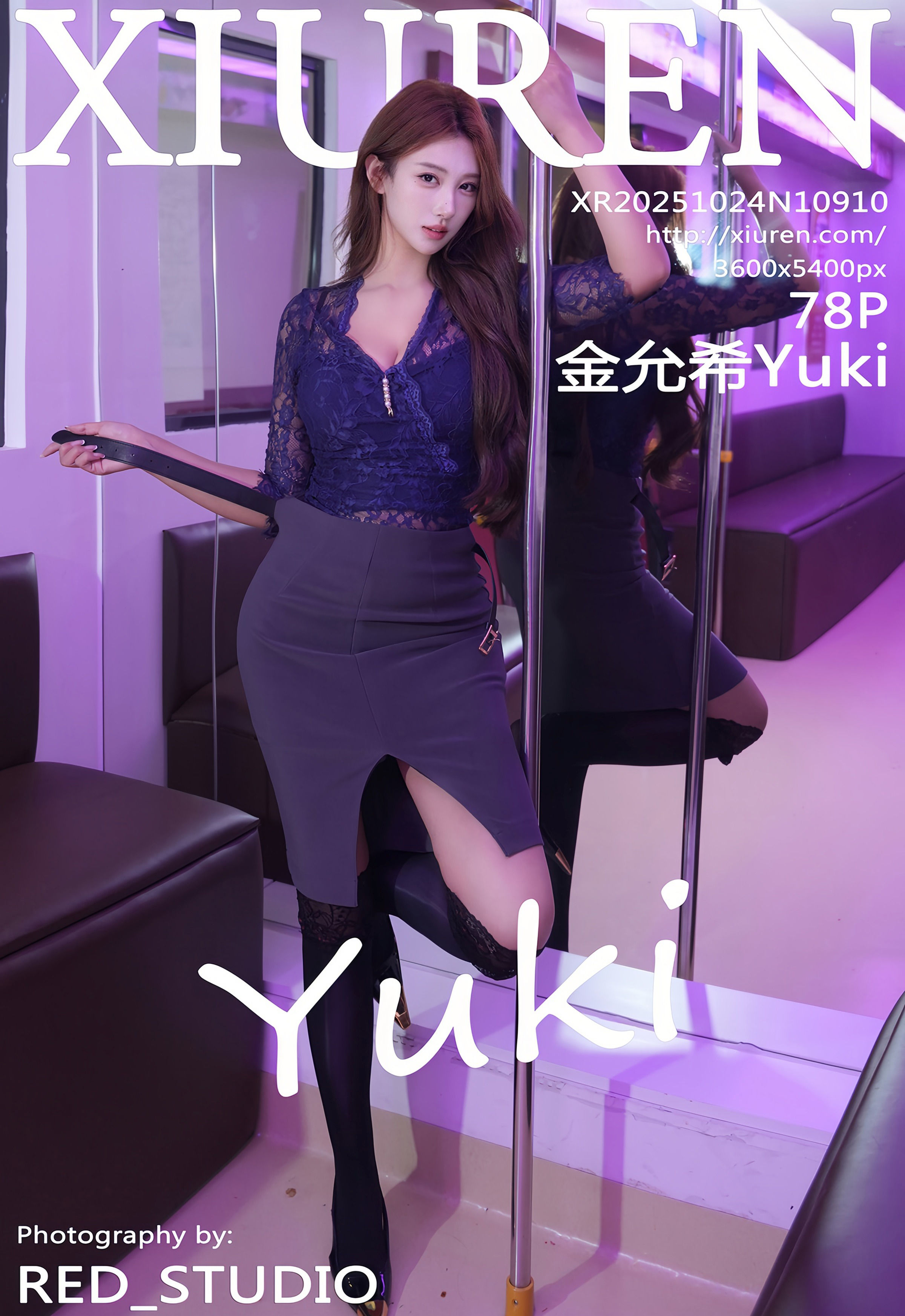 [XiuRen秀人网] No.10910 金允希Yuki 蓝色蕾丝 性感写真 [78张]插图