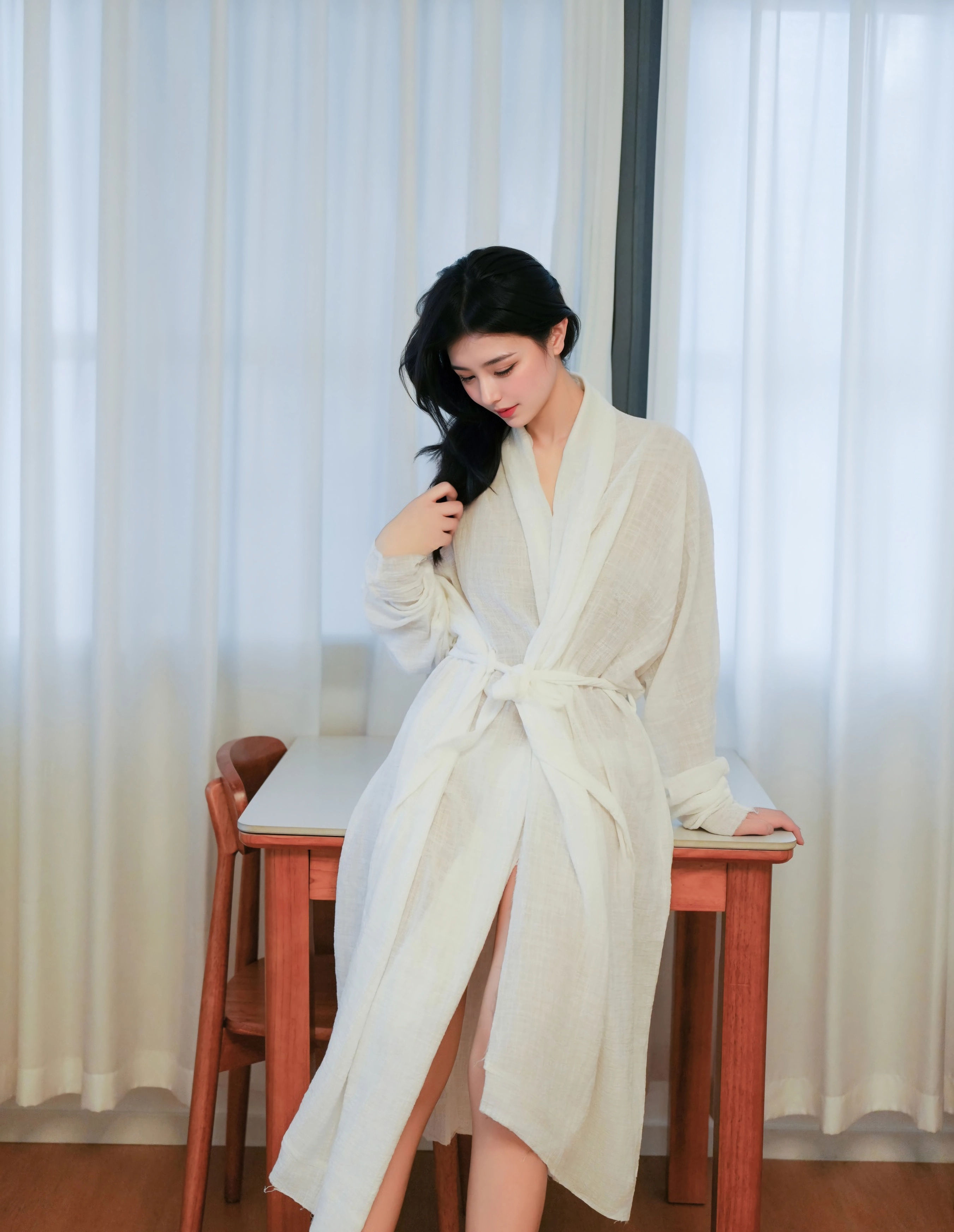 [XiuRen秀人网] No.10920 林悦溪儿 白色浴袍 性感写真 [53张]插图1