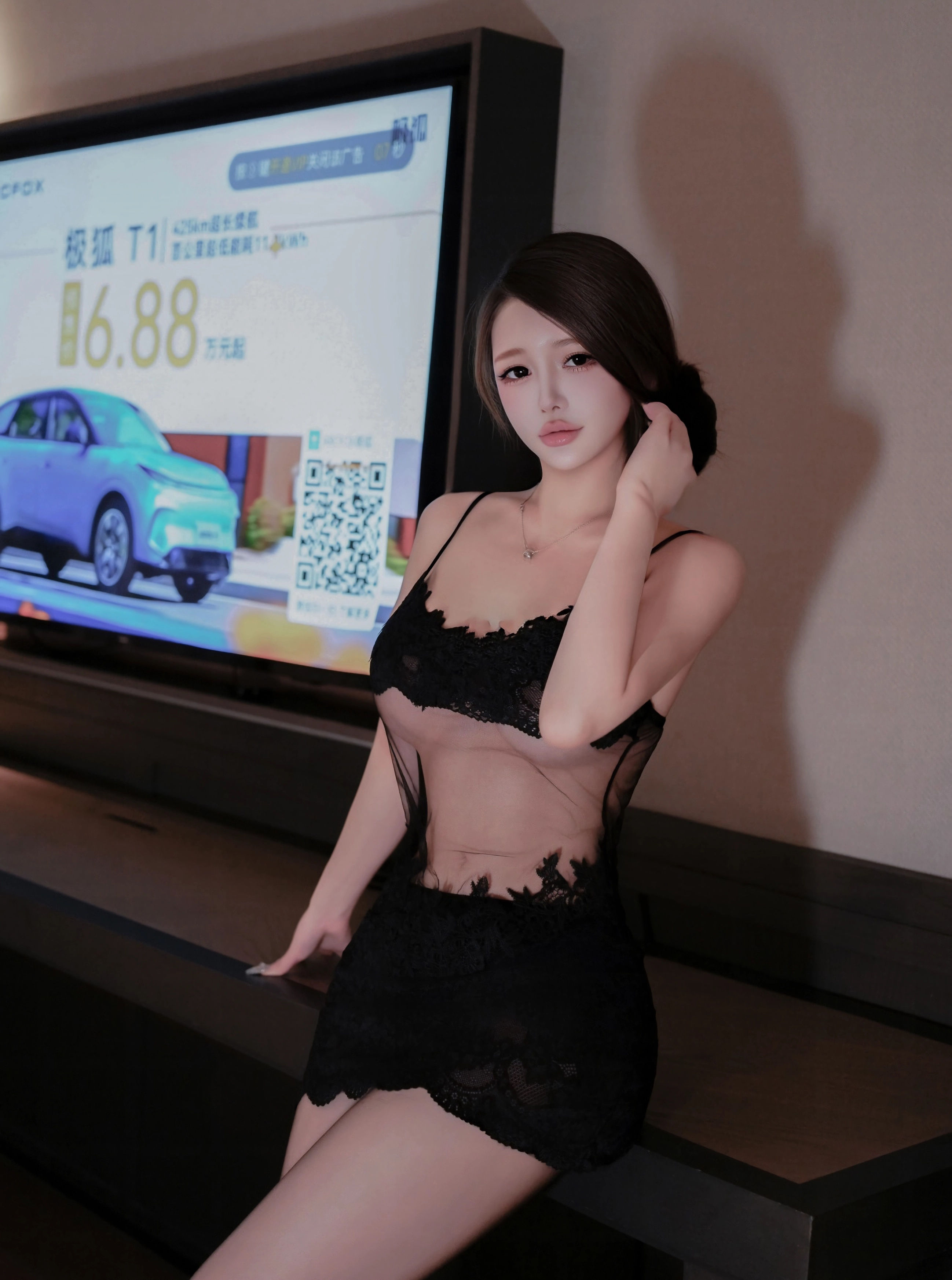 [XiuRen秀人网] No.10929 甜妮 黑色蕾丝短裙 性感写真 [70张]插图