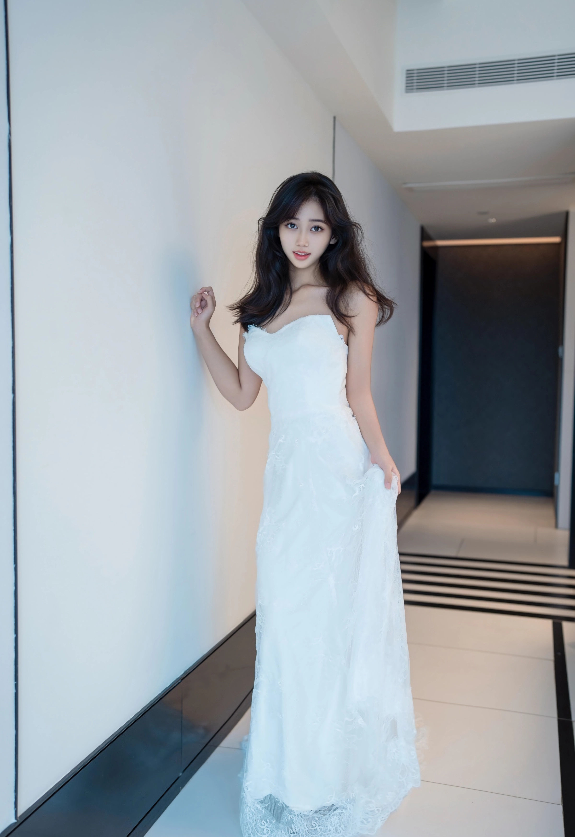 [XINGYAN星颜社] VOL.419 时安安 白色连衣裙 诱人白色丝袜 性感写真 [75张]插图1