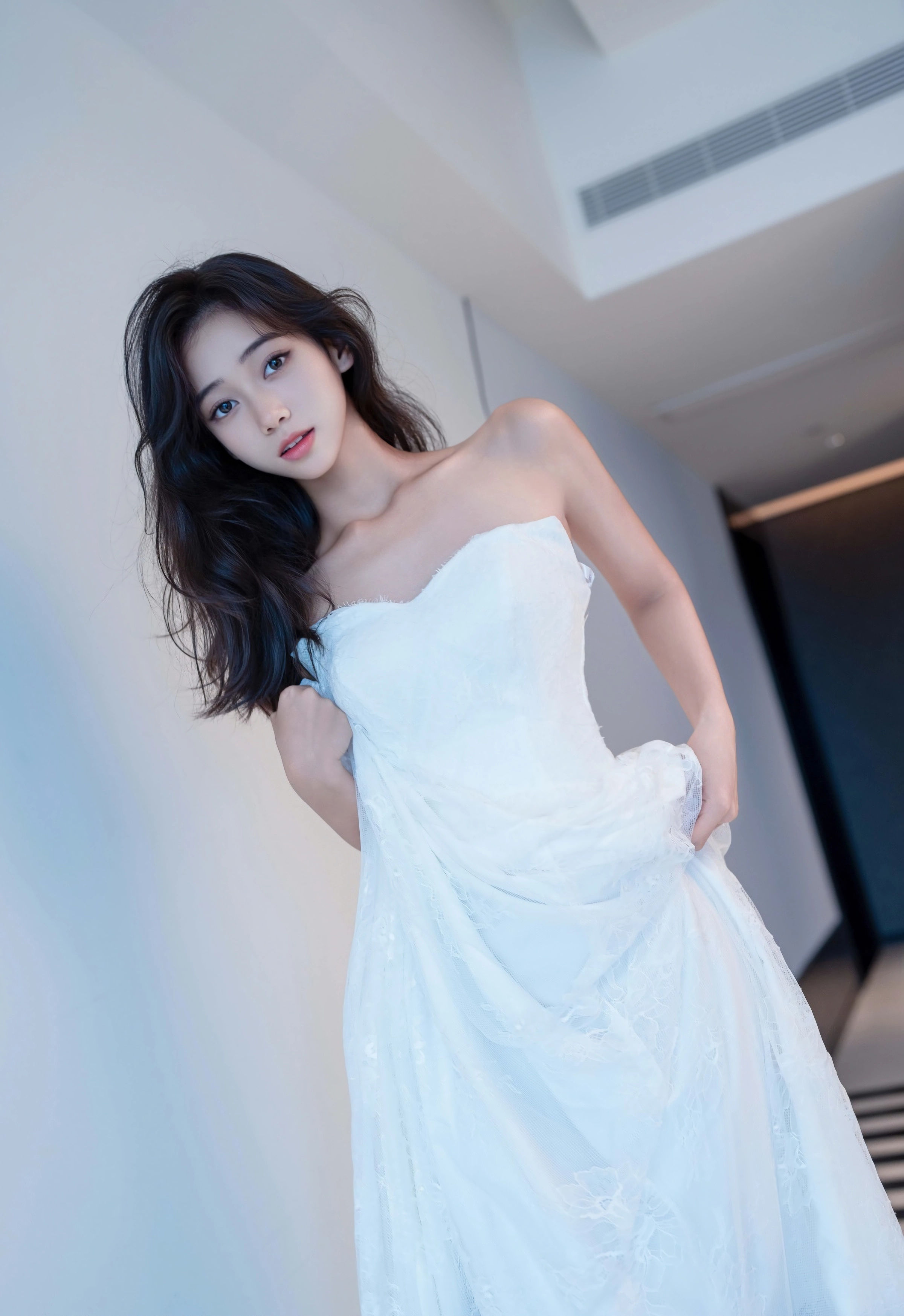 [XINGYAN星颜社] VOL.419 时安安 白色连衣裙 诱人白色丝袜 性感写真 [75张]插图