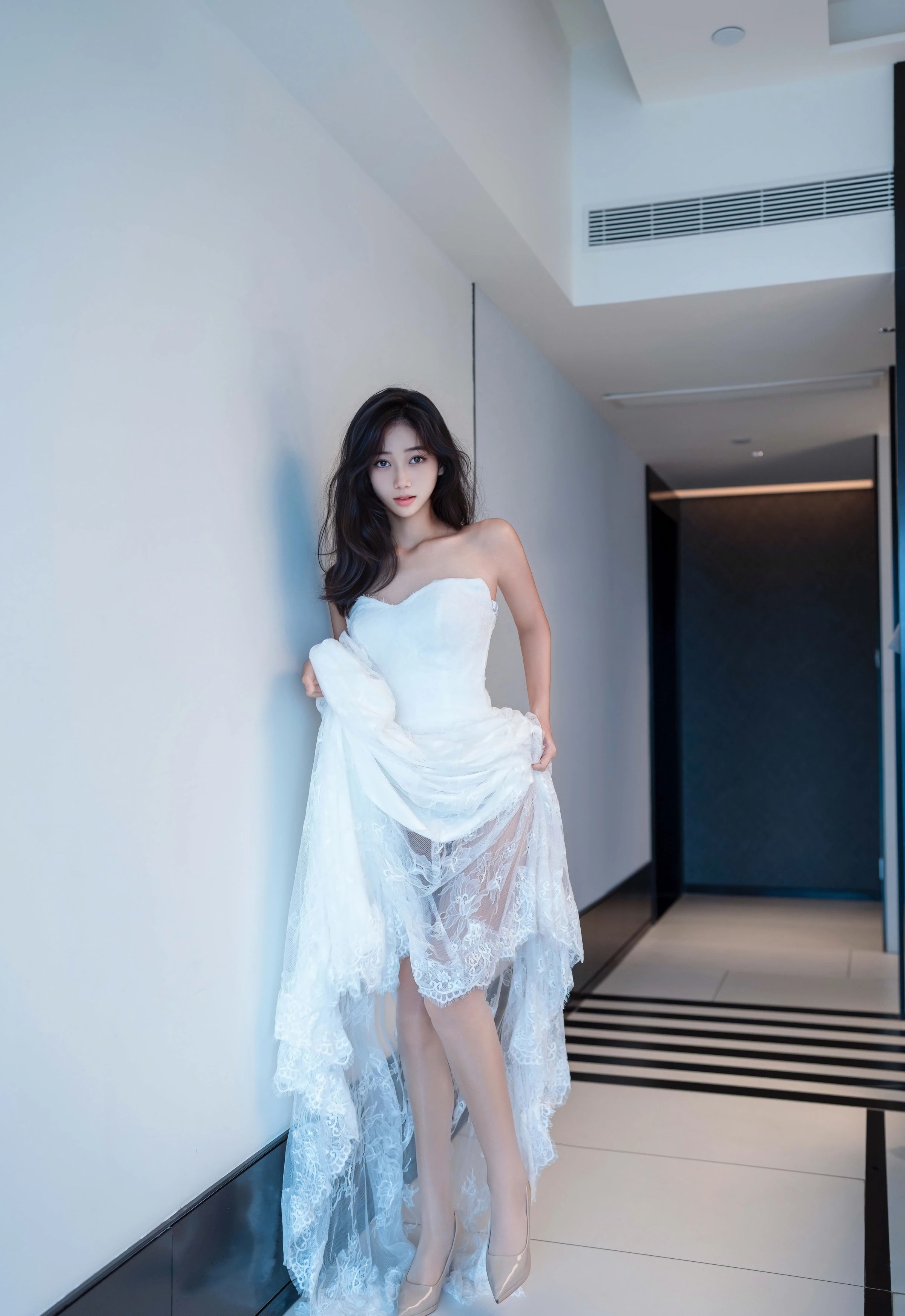 [XINGYAN星颜社] VOL.419 时安安 白色连衣裙 诱人白色丝袜 性感写真 [75张]插图1