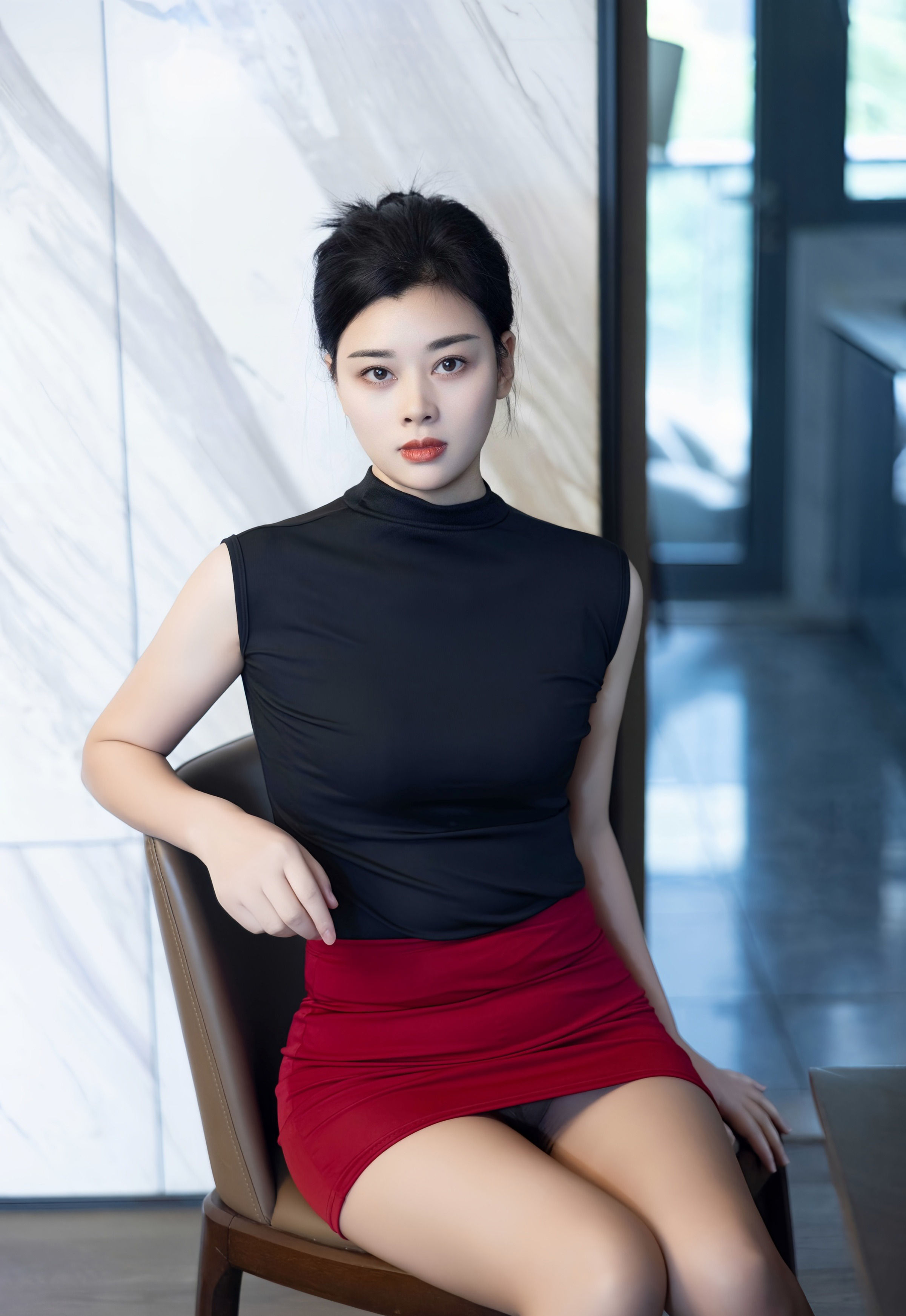 [XiuRen秀人网] No.10948 徐清妍 新人首套写真 黑色OL服饰 性感魅惑黑丝 [80张]插图1