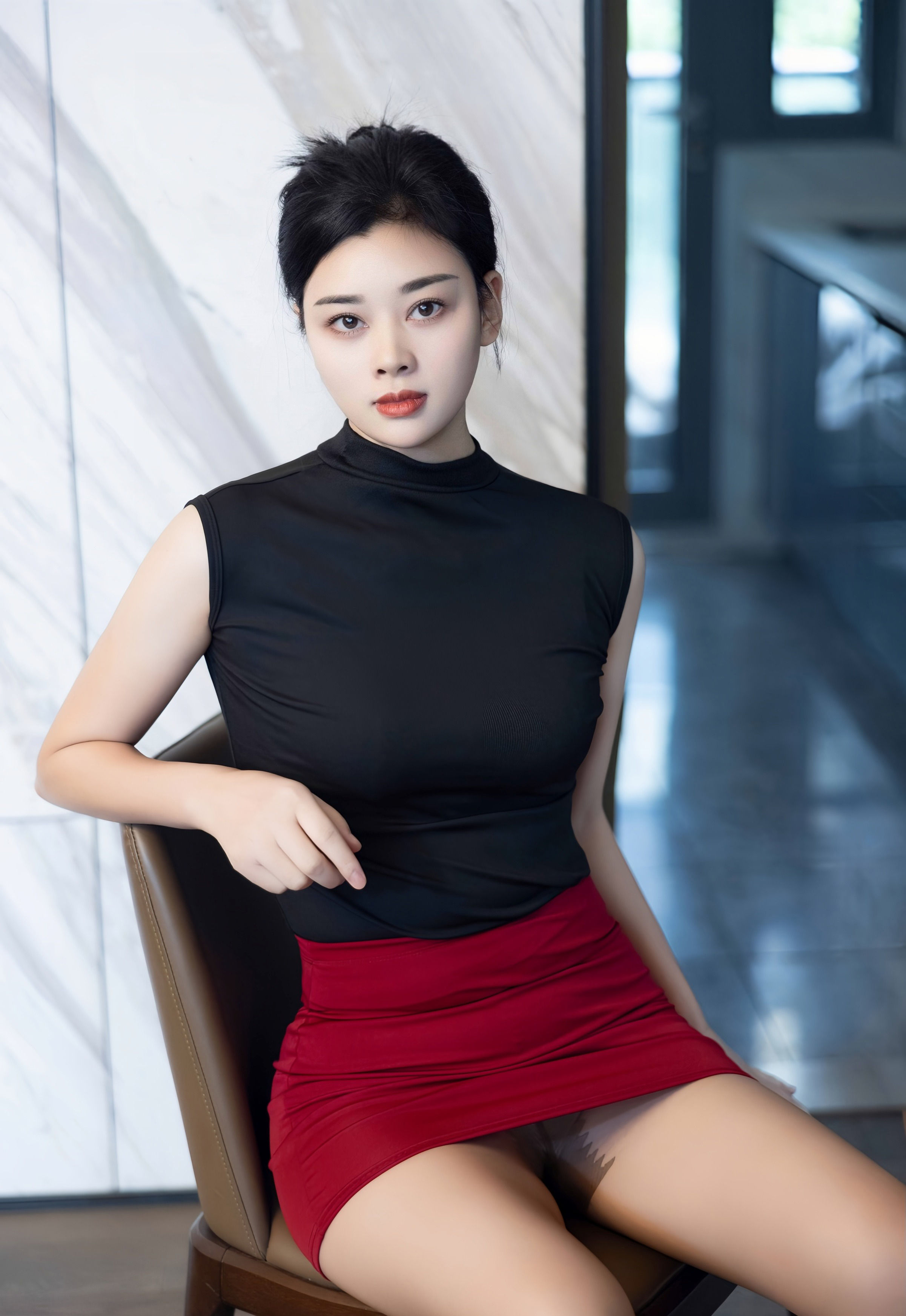 [XiuRen秀人网] No.10948 徐清妍 新人首套写真 黑色OL服饰 性感魅惑黑丝 [80张]插图1