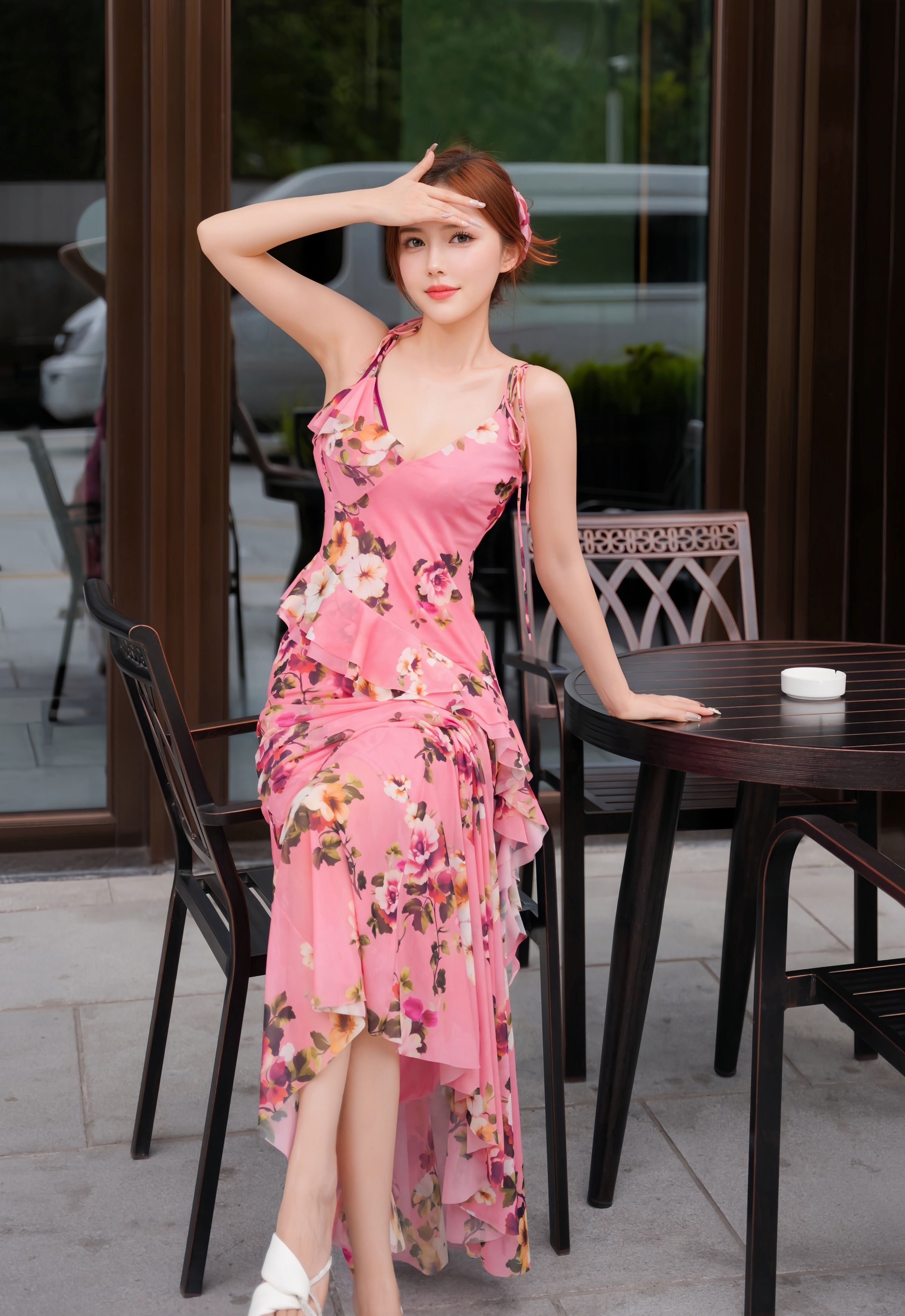 [XiuRen秀人网] No.10954 白芷yy 碎花连衣裙 紫色内衣 性感写真 [60张]插图1