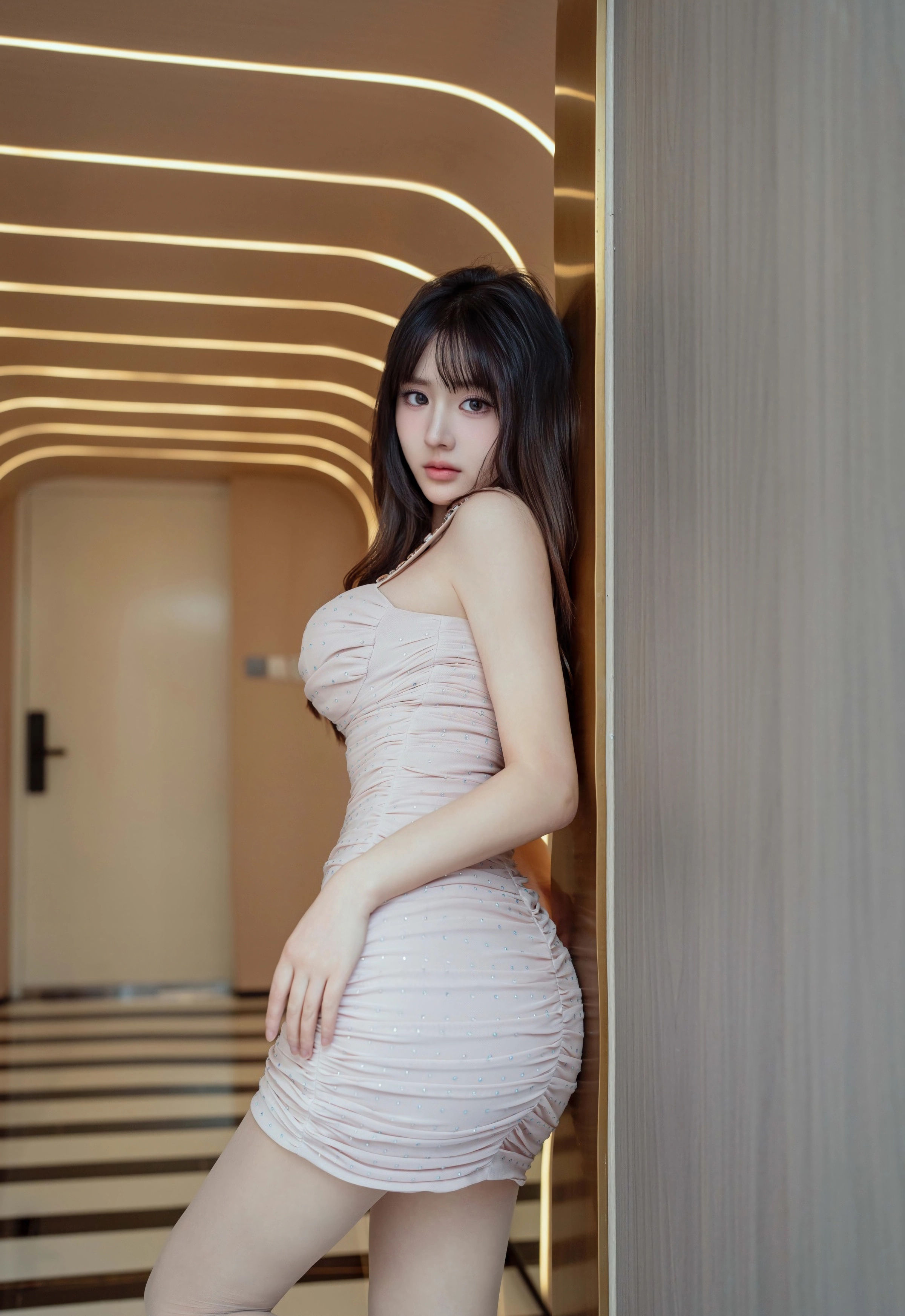 [XINGYAN星颜社] VOL.424 沈南汐RuRu 粉色连衣短裙 肉色丝袜 性感写真 [71张]插图1