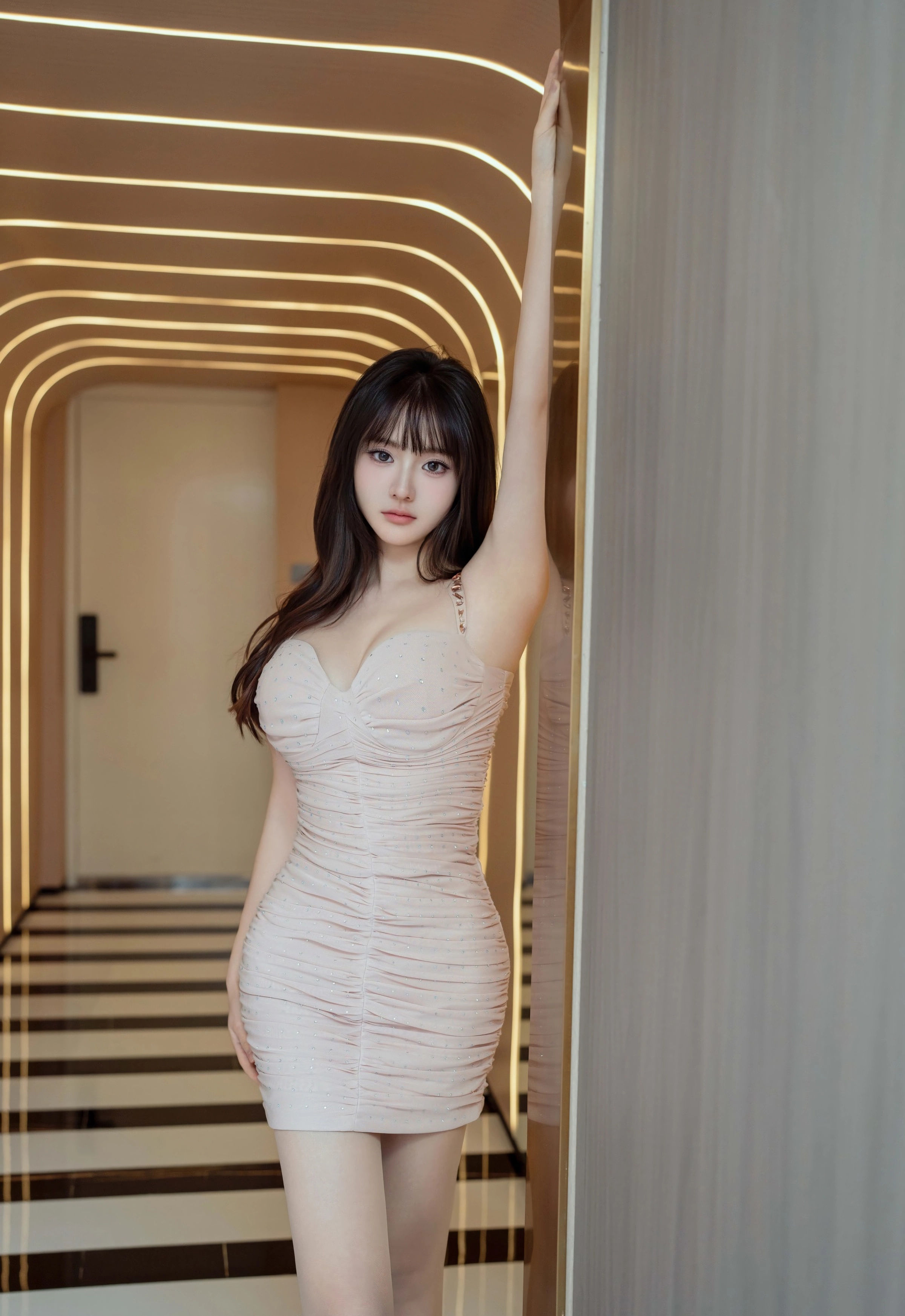 [XINGYAN星颜社] VOL.424 沈南汐RuRu 粉色连衣短裙 肉色丝袜 性感写真 [71张]插图1