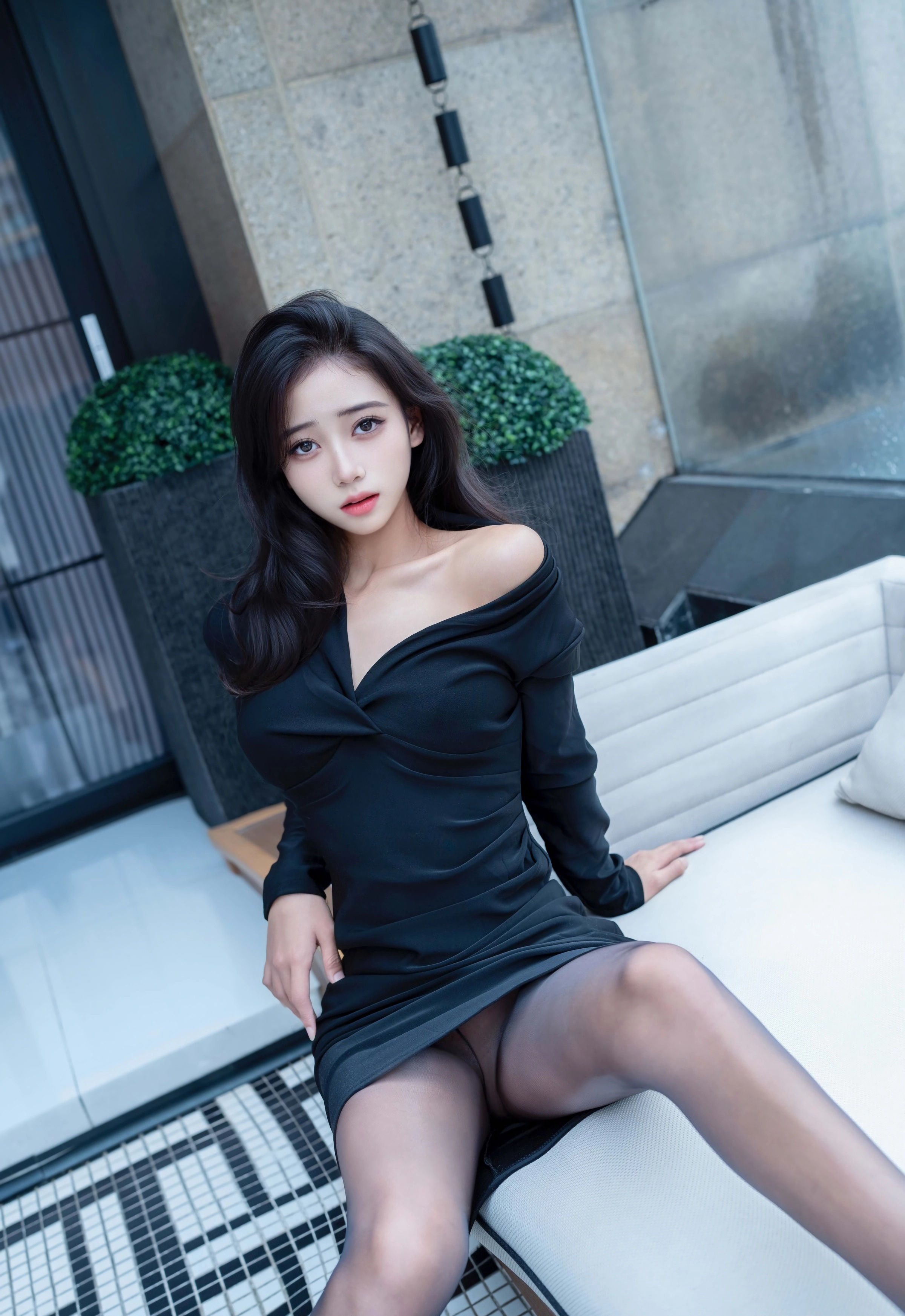 [XINGYAN星颜社] VOL.426 时安安 黑色连衣裙 魅惑黑丝 性感写真 [76张]插图1