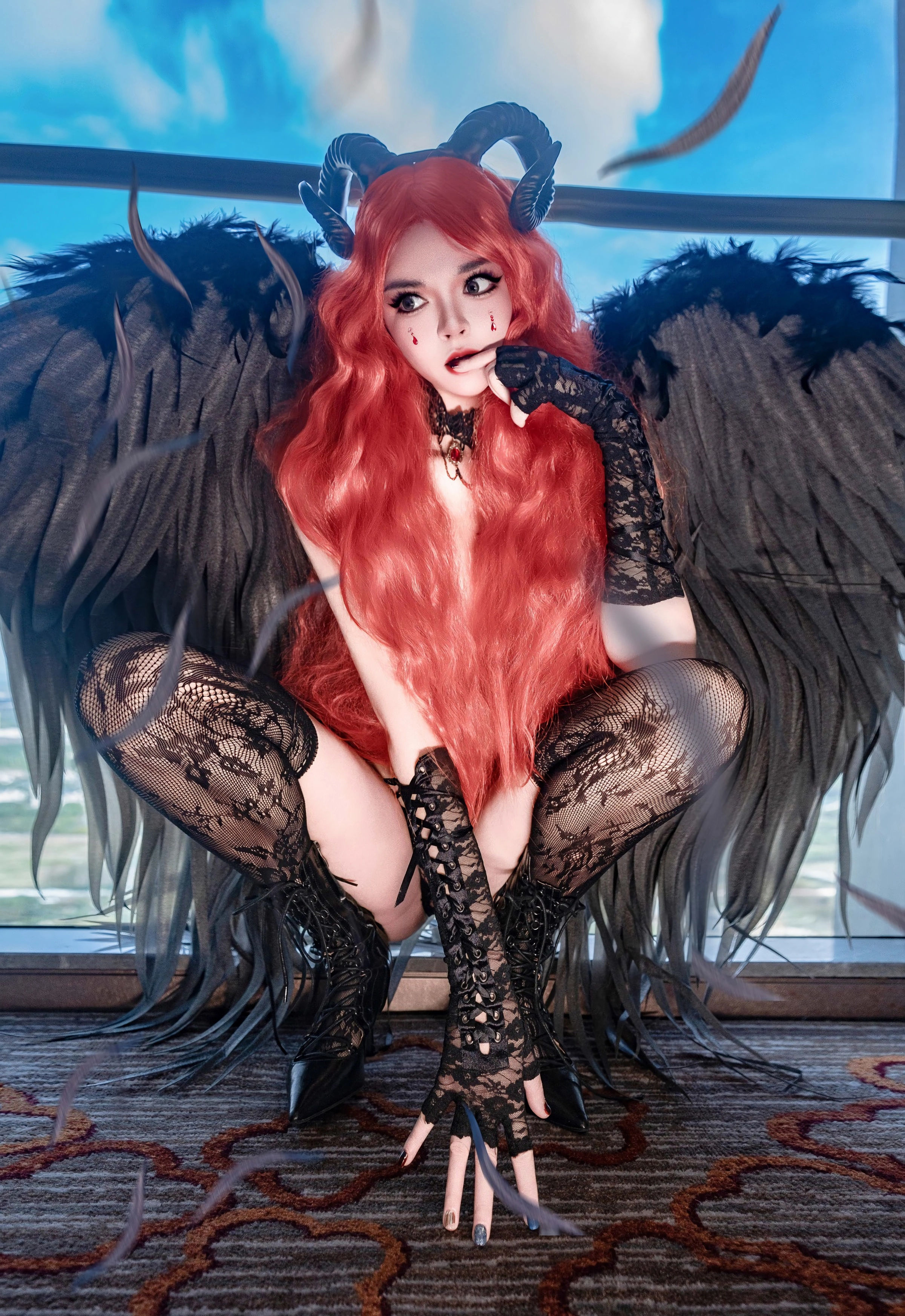 [XiuRen秀人网] No.10994 伊丽莎有点白 哥特系小恶魔 性感写真 [66张]插图