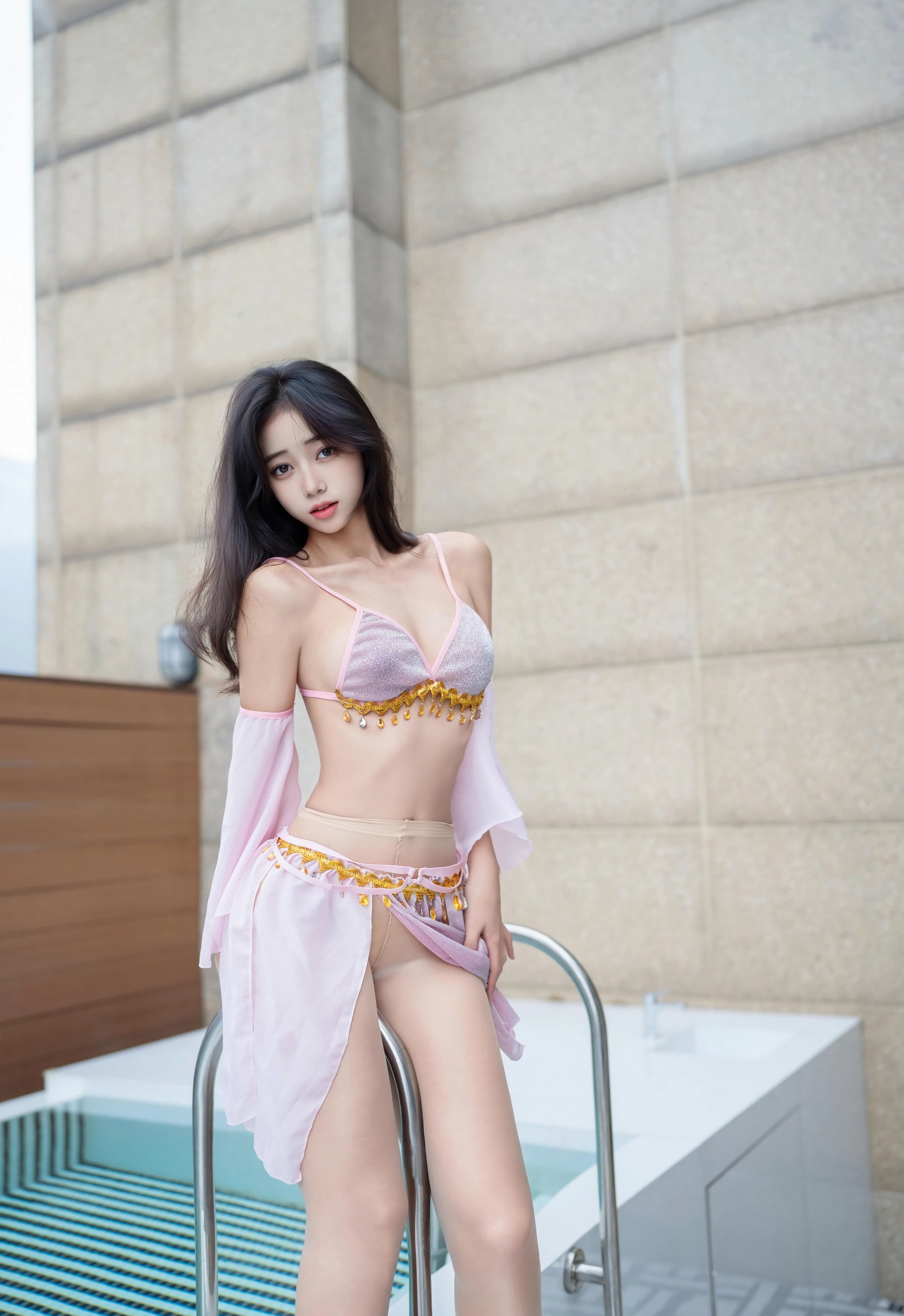 [XINGYAN星颜社] VOL.430 时安安 紫色泳衣 肉色丝袜 性感写真 [81张]插图