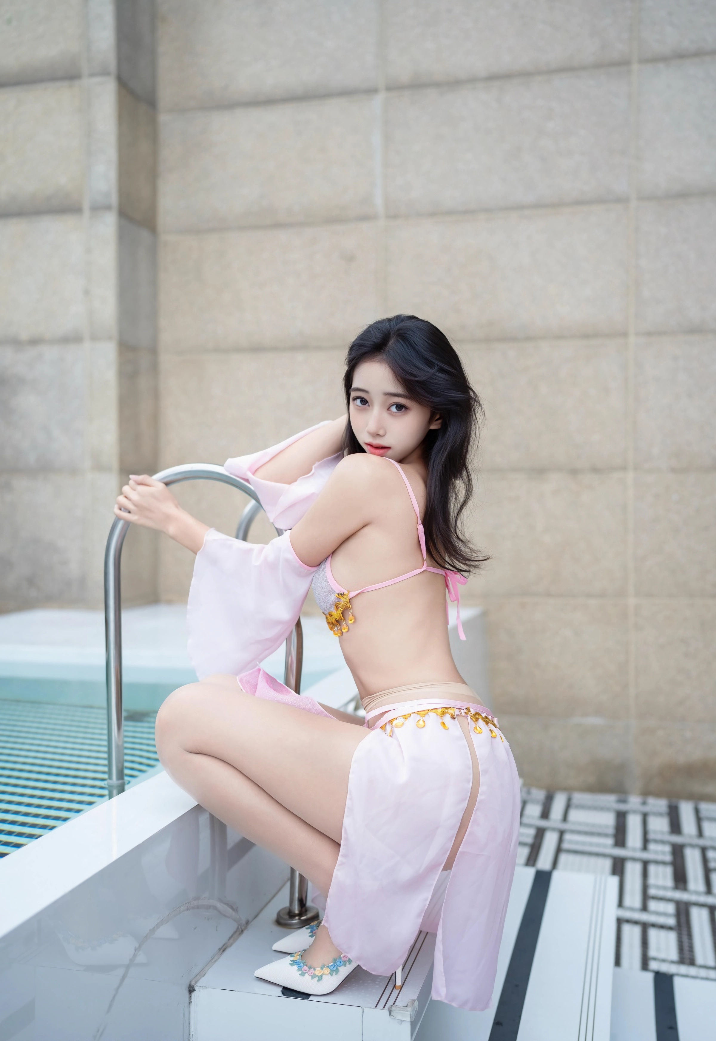 [XINGYAN星颜社] VOL.430 时安安 紫色泳衣 肉色丝袜 性感写真 [81张]插图1