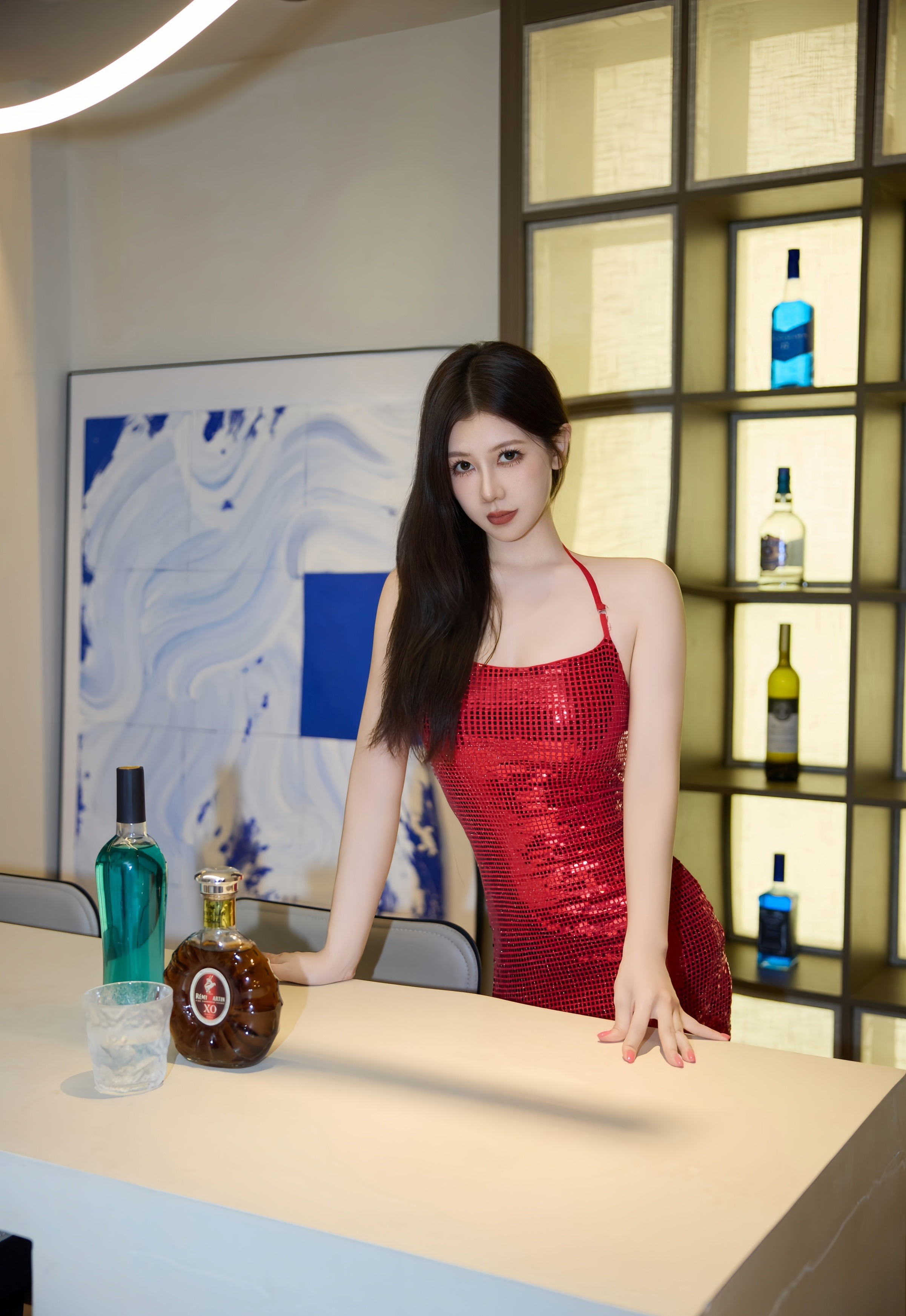 [XiuRen秀人网] No.11031 尹甜甜sunny 红色吊带 白色丝袜 性感写真 [52张]插图