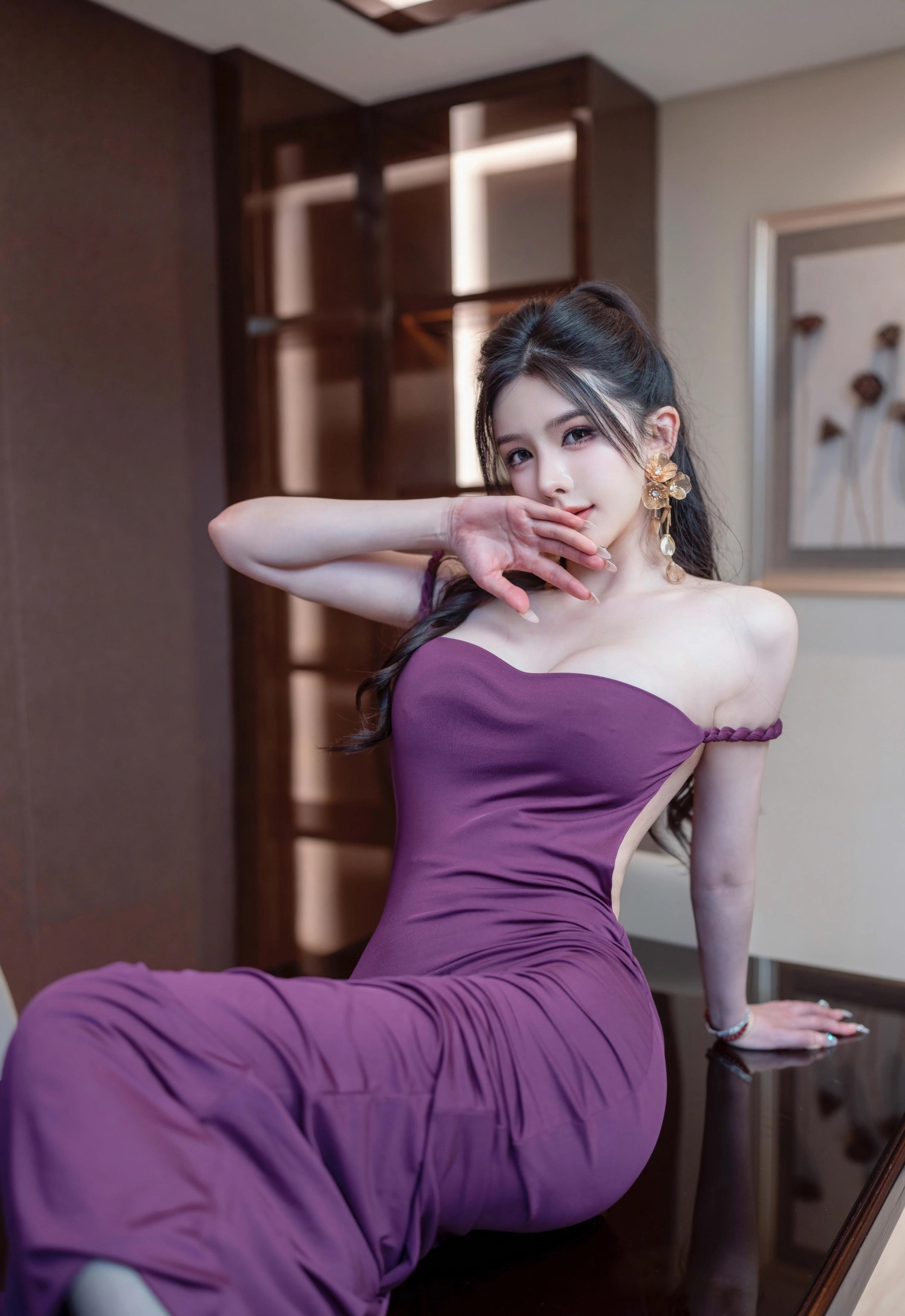 [XINGYAN星颜社] VOL.436 李丽莎 紫色连衣裙 性感写真 [75张]插图1