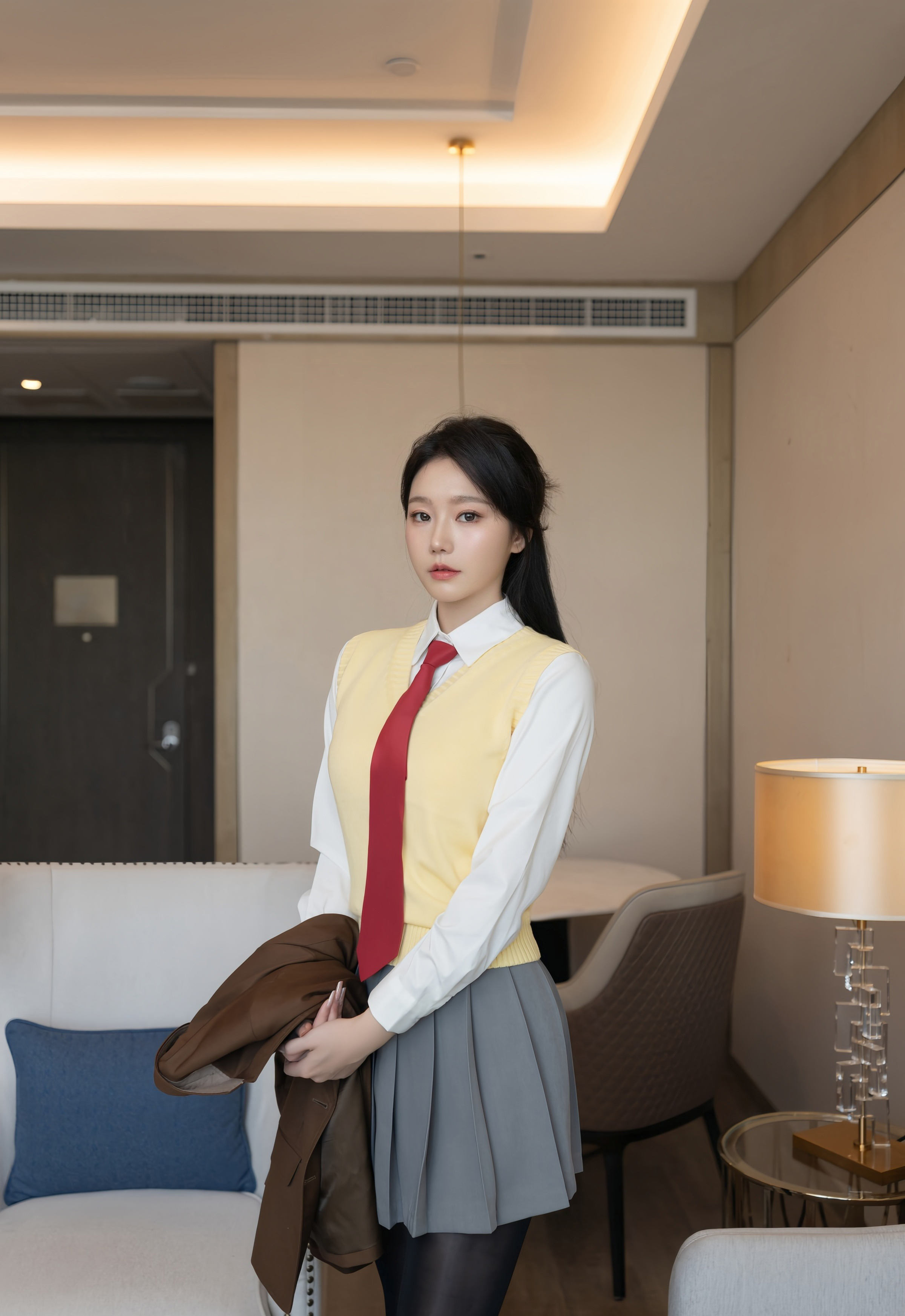 [XiuRen秀人网] No.11087 安然anran 学生装扮 性感魅惑黑丝 西安旅拍写真 [77张]插图1