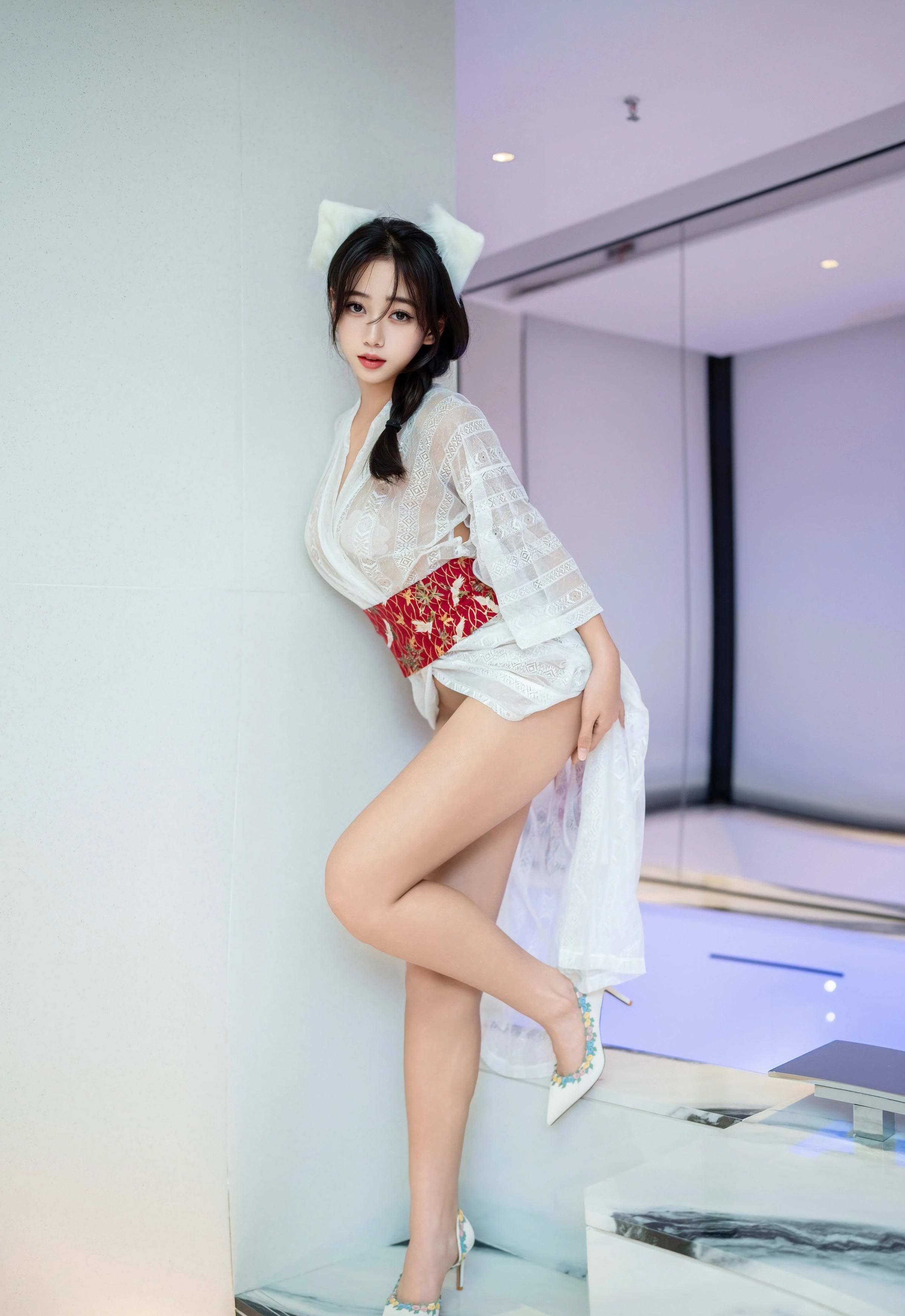 [XINGYAN星颜社] VOL.442 时安安 白色连衣裙 性感写真 [75张]插图1