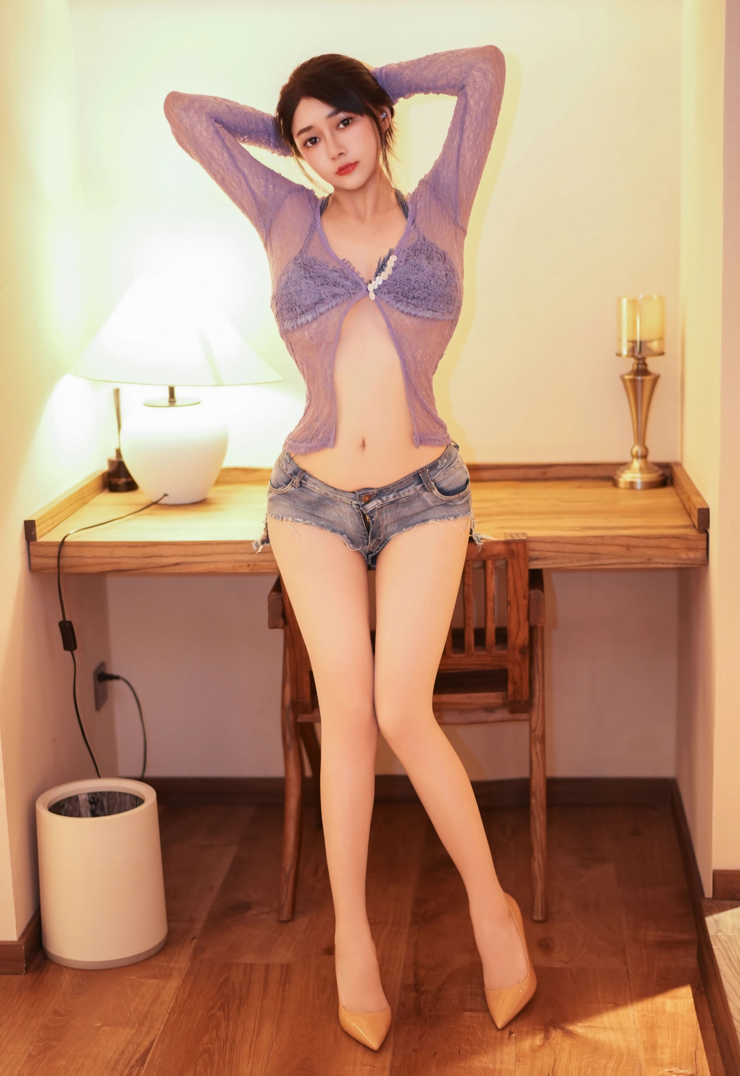 [YOUMI尤蜜荟] VOL.1187 凯竹法师～ 蓝色内衣 超短牛仔裤 性感写真 [52张]插图1