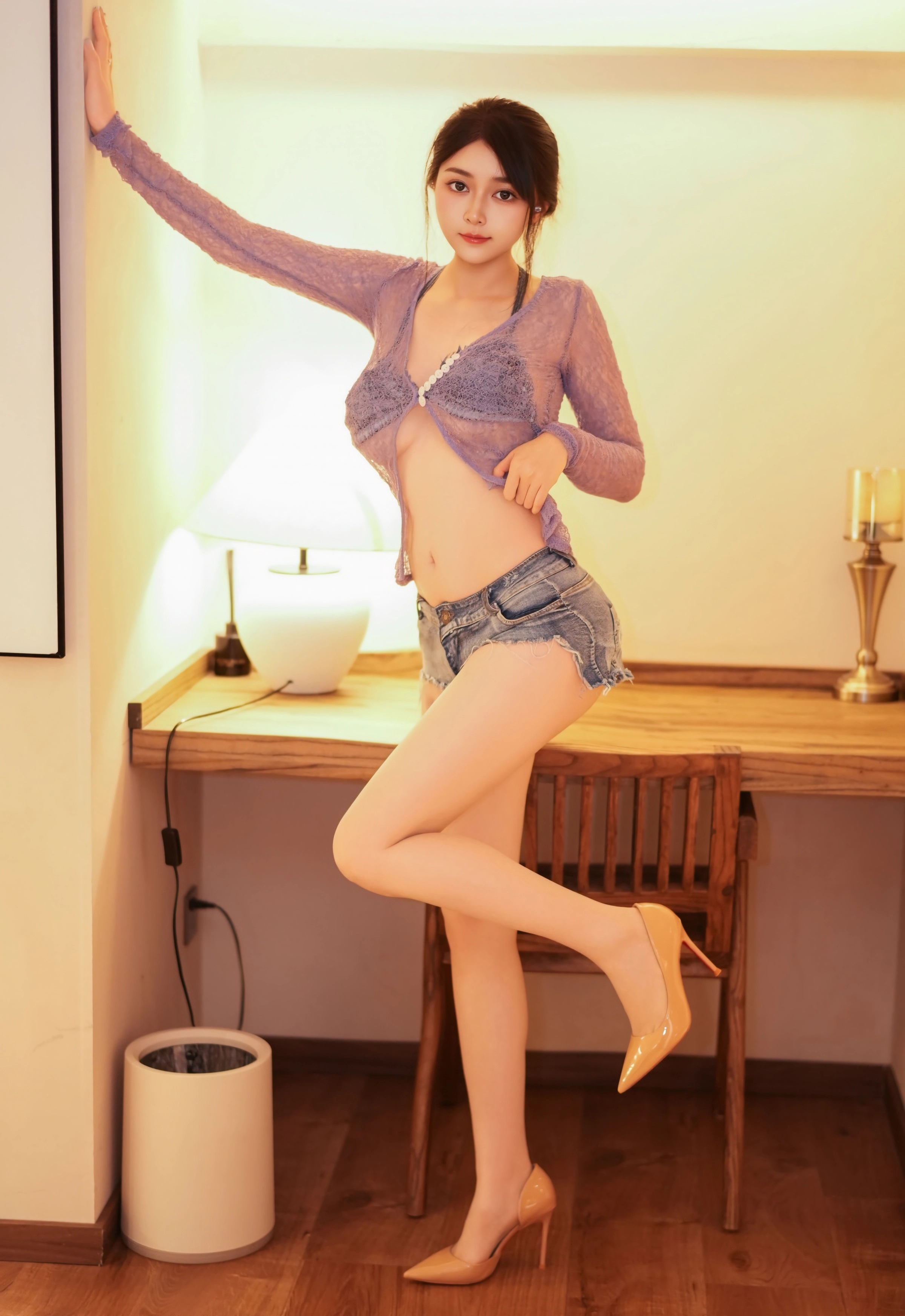 [YOUMI尤蜜荟] VOL.1187 凯竹法师～ 蓝色内衣 超短牛仔裤 性感写真 [52张]插图