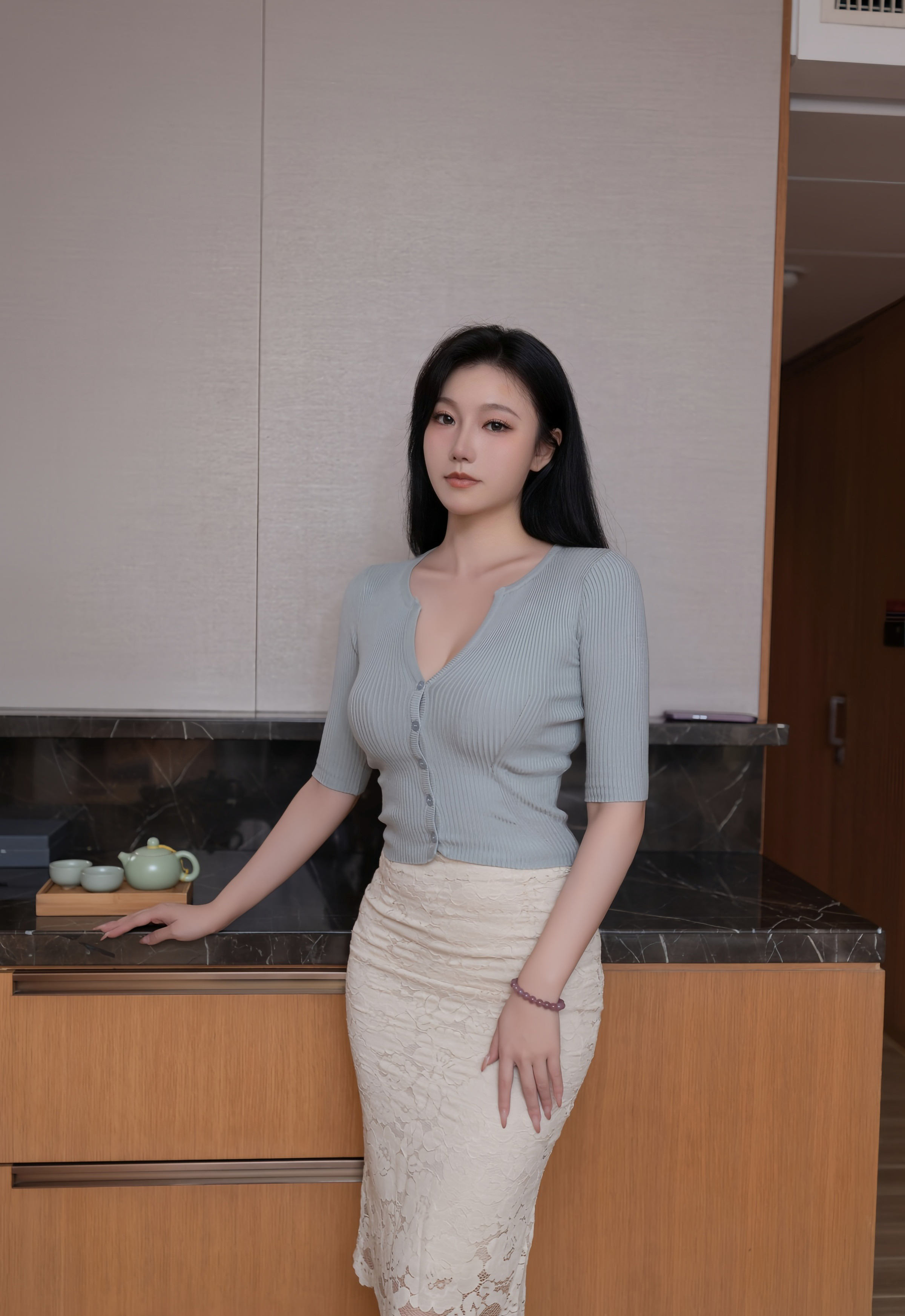 [XiuRen秀人网] No.11116 安然anran 浅色蕾丝裙 性感写真 [80张]插图