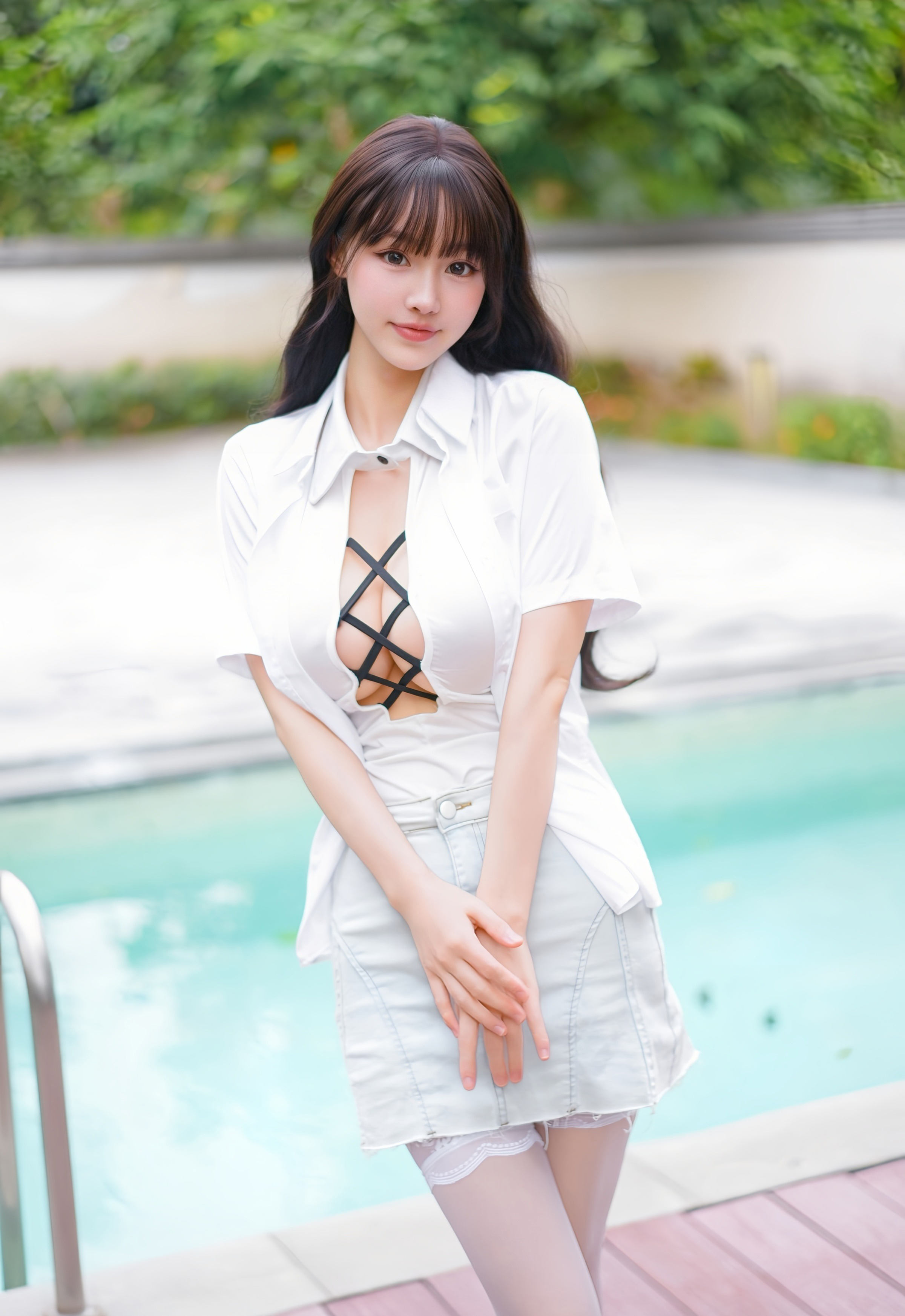 [YOUMI尤蜜荟] VOL.1190 心上可Flora 白色服饰 白色丝袜 性感写真 [75张]插图