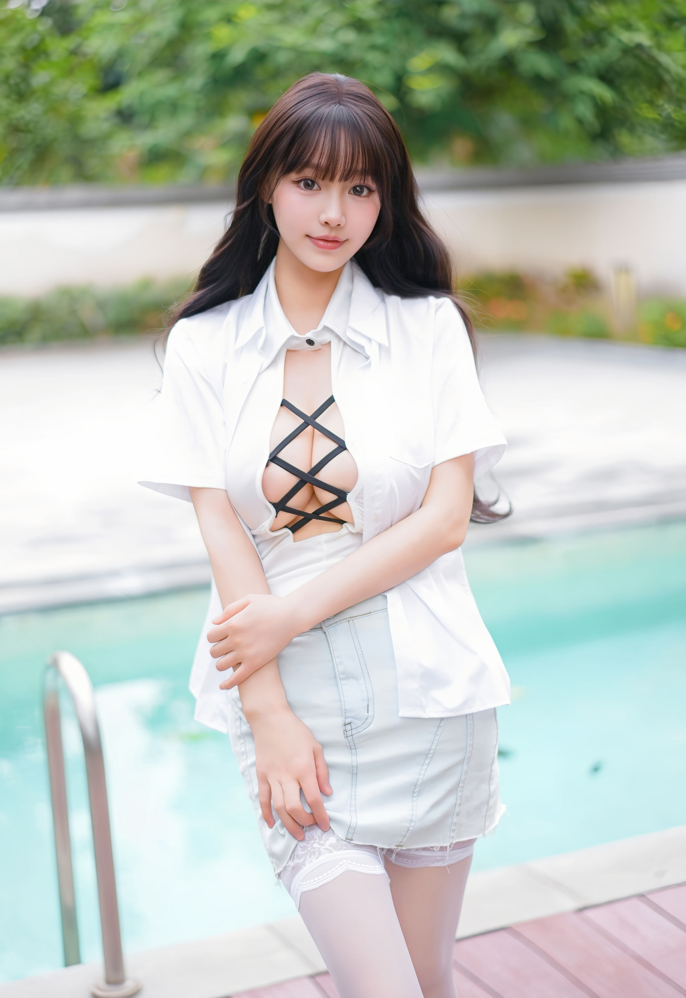 [YOUMI尤蜜荟] VOL.1190 心上可Flora 白色服饰 白色丝袜 性感写真 [75张]插图