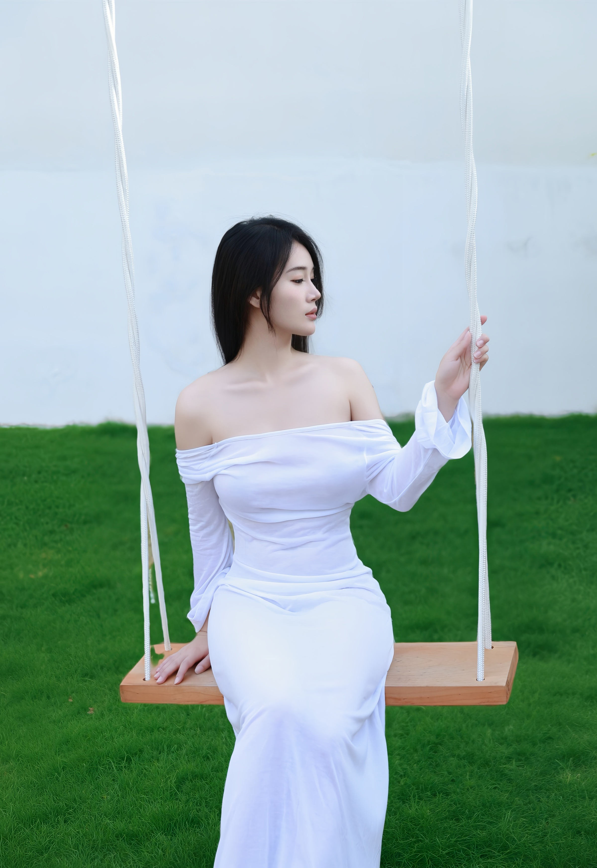 [XiuRen秀人网] No.11129 南乔 白色连衣裙 泳池场景拍摄 性感写真 [82张]插图