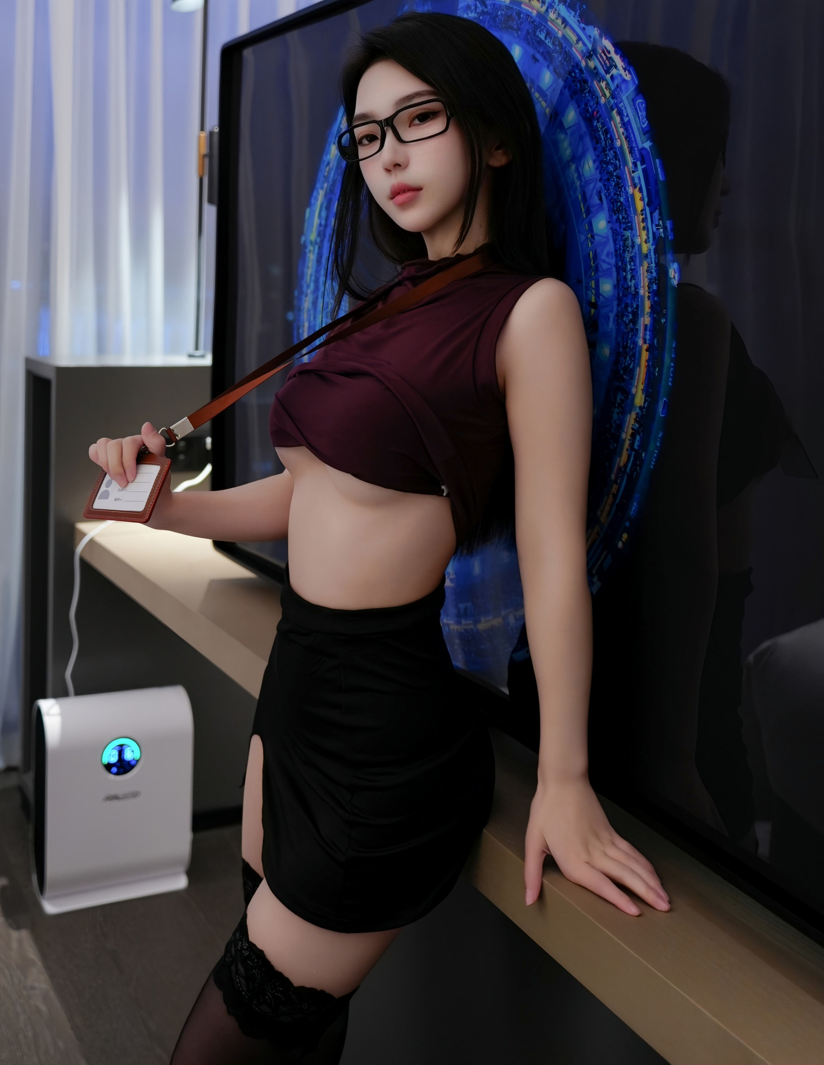 [XiuRen秀人网] No.11135 烧烧小桃 OL服饰 魅惑黑丝 性感写真 [68张]插图