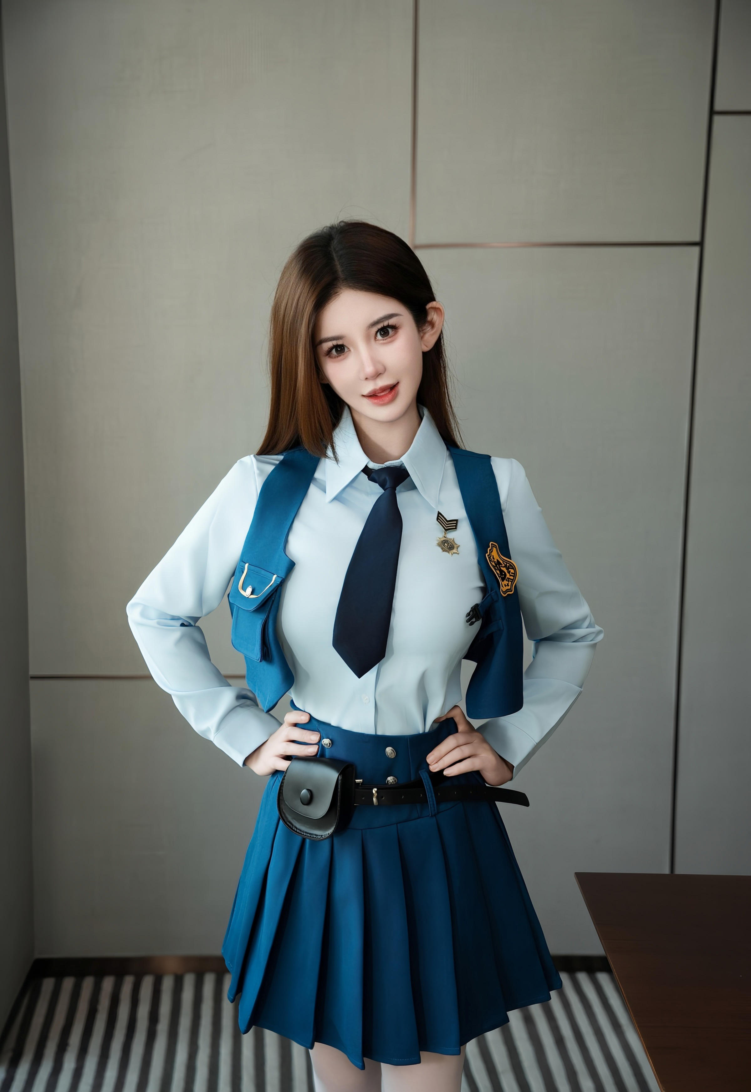 [XiuRen秀人网] No.11141 苏甜橙子 JK制服 白色丝袜 性感写真 [50张]插图