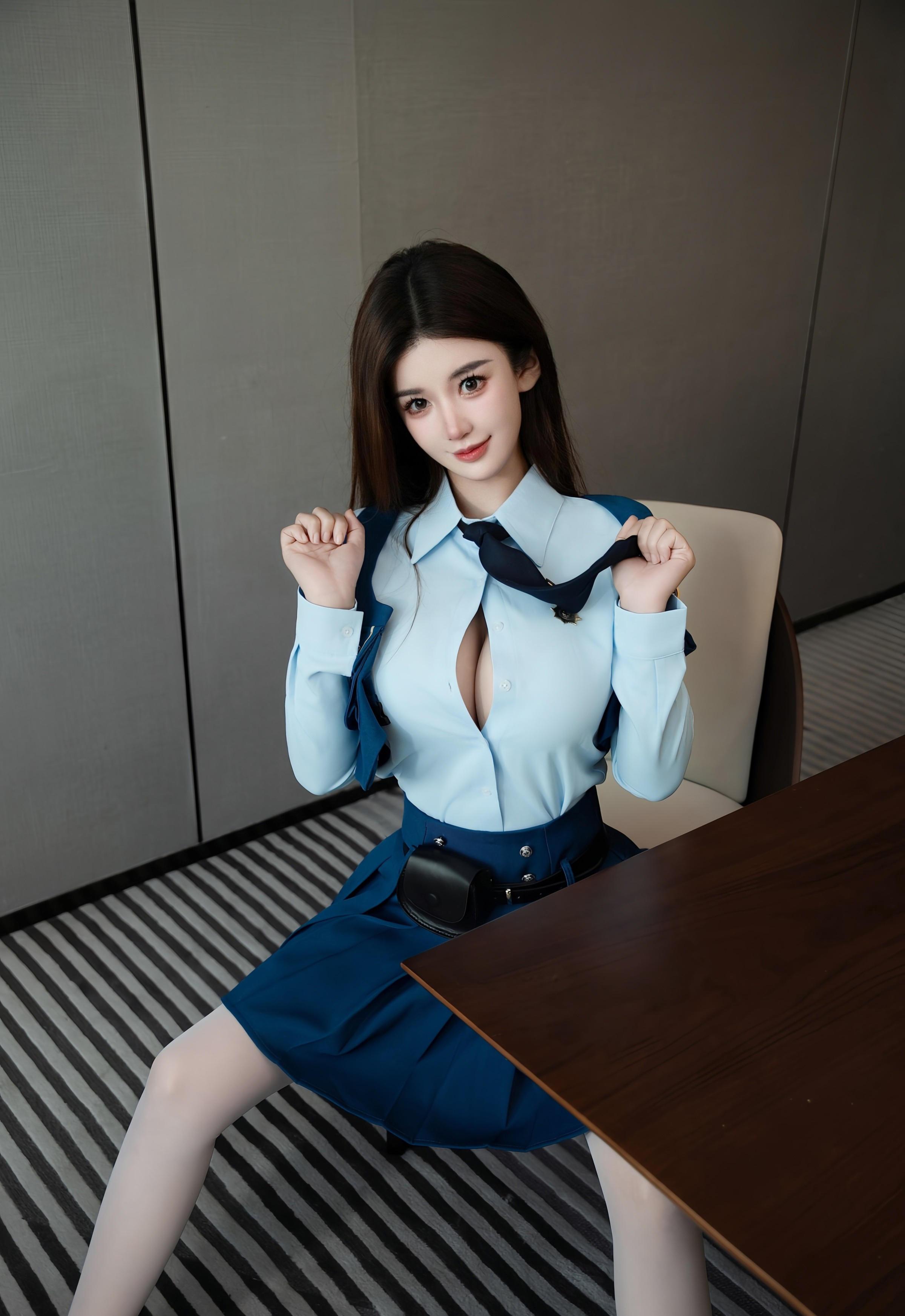 [XiuRen秀人网] No.11141 苏甜橙子 JK制服 白色丝袜 性感写真 [50张]插图