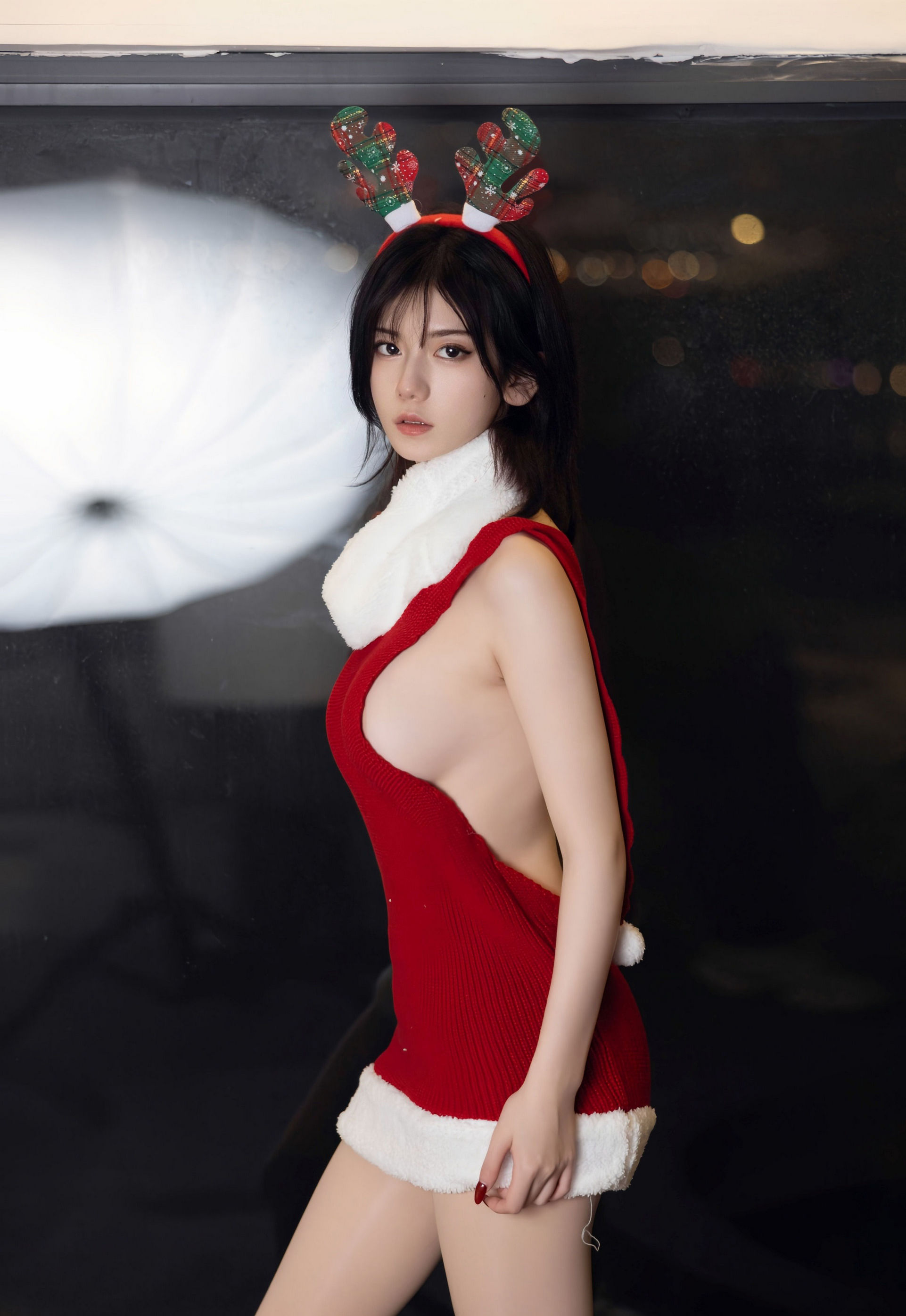 [XiuRen秀人网] No.11158 凌七七 红色毛衣 原色丝袜 性感写真 [86张]插图1