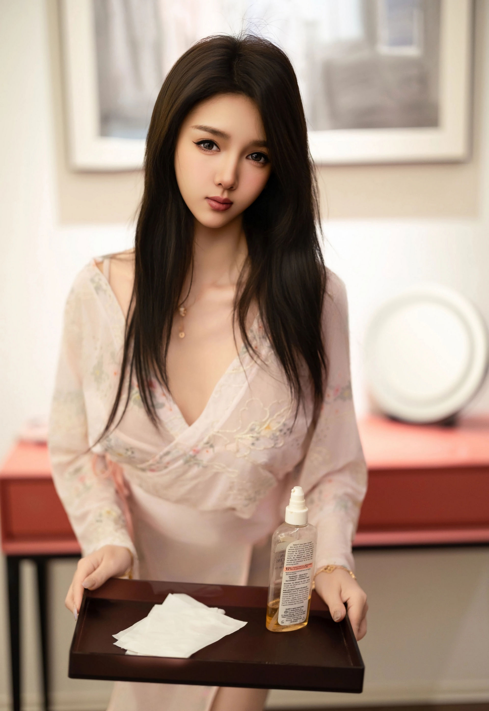 [YOUMI尤蜜荟] VOL.1194 Twins-夭夭 浅色连衣裙 肉色丝袜 性感写真[78张]插图