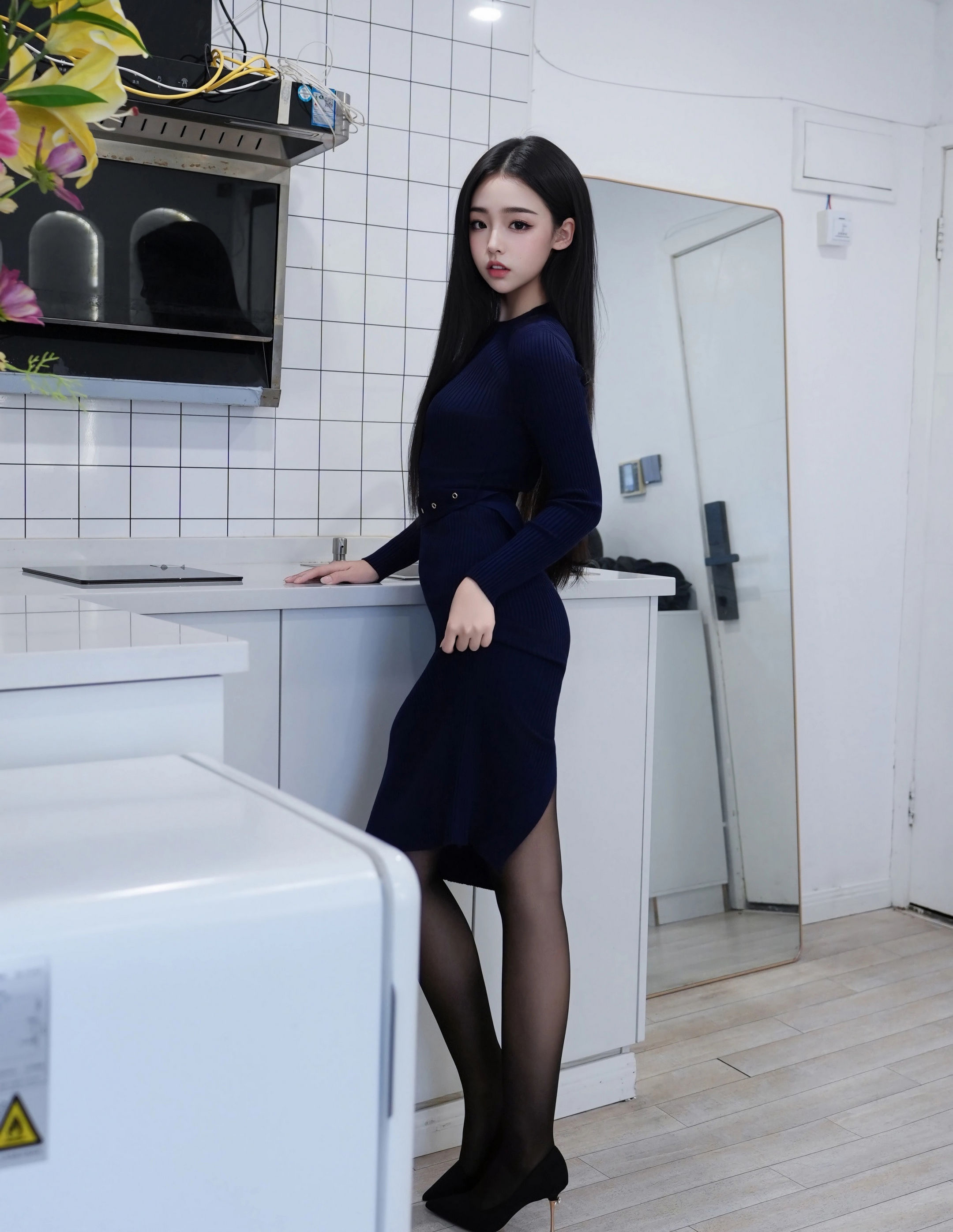 [XiuRen秀人网] No.11173 虞姬无悔 蓝色连衣短裙 魅惑黑丝 性感写真 [62张]插图