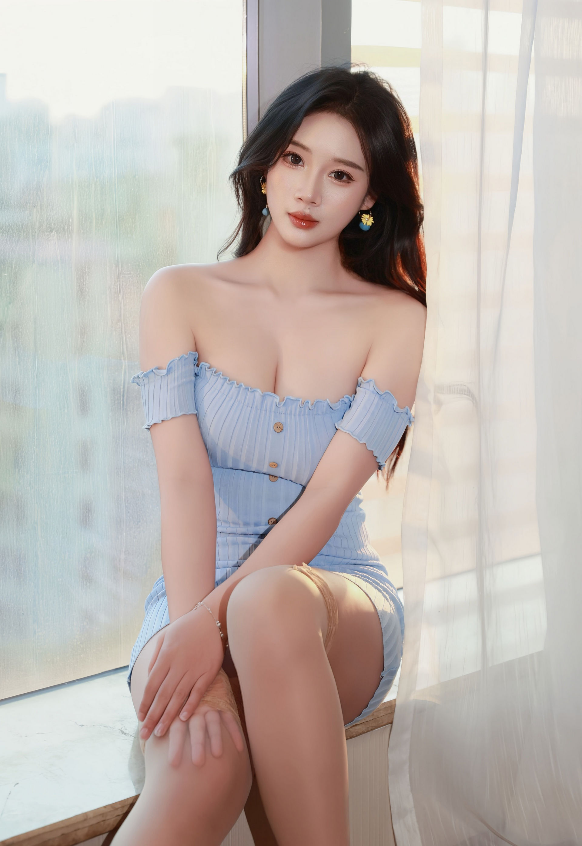 [XiuRen秀人网] No.11238 南乔 蓝色连衣短裙 诱人肉色丝袜 性感写真 [78张]插图