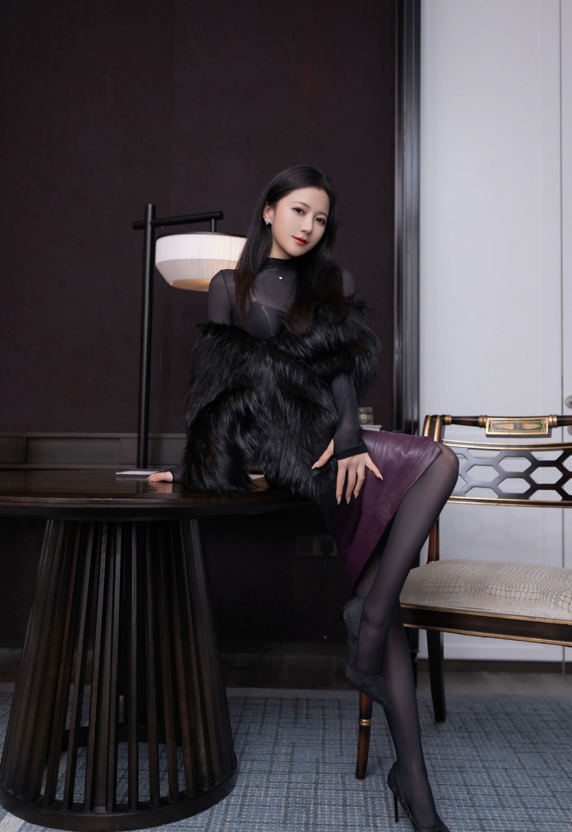 [XiuRen秀人网] No.11245 鱼子酱Fish 黑色内衣 黑色连体丝袜 性感写真 [79张]插图1