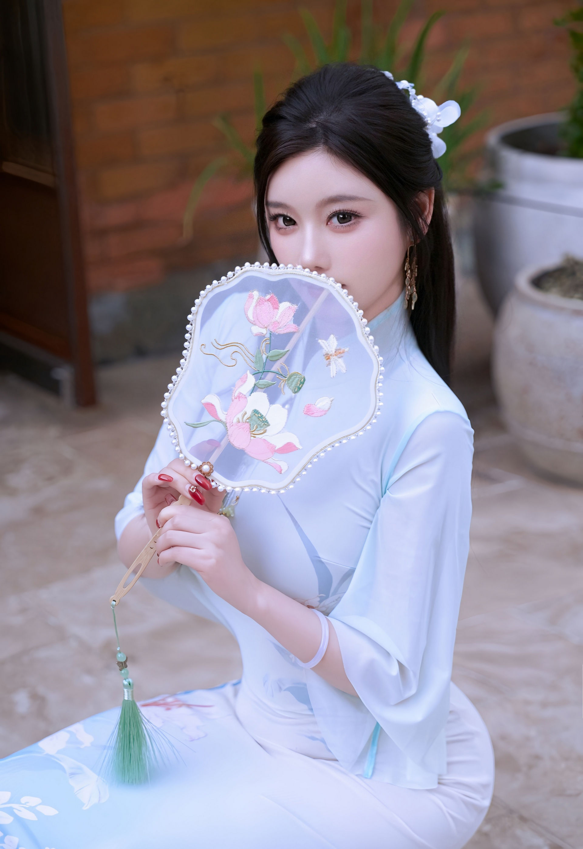 [XiuRen秀人网] No.11258 杨晨晨 蓝色古风服饰 魅惑黑丝 性感写真 [72张]插图1