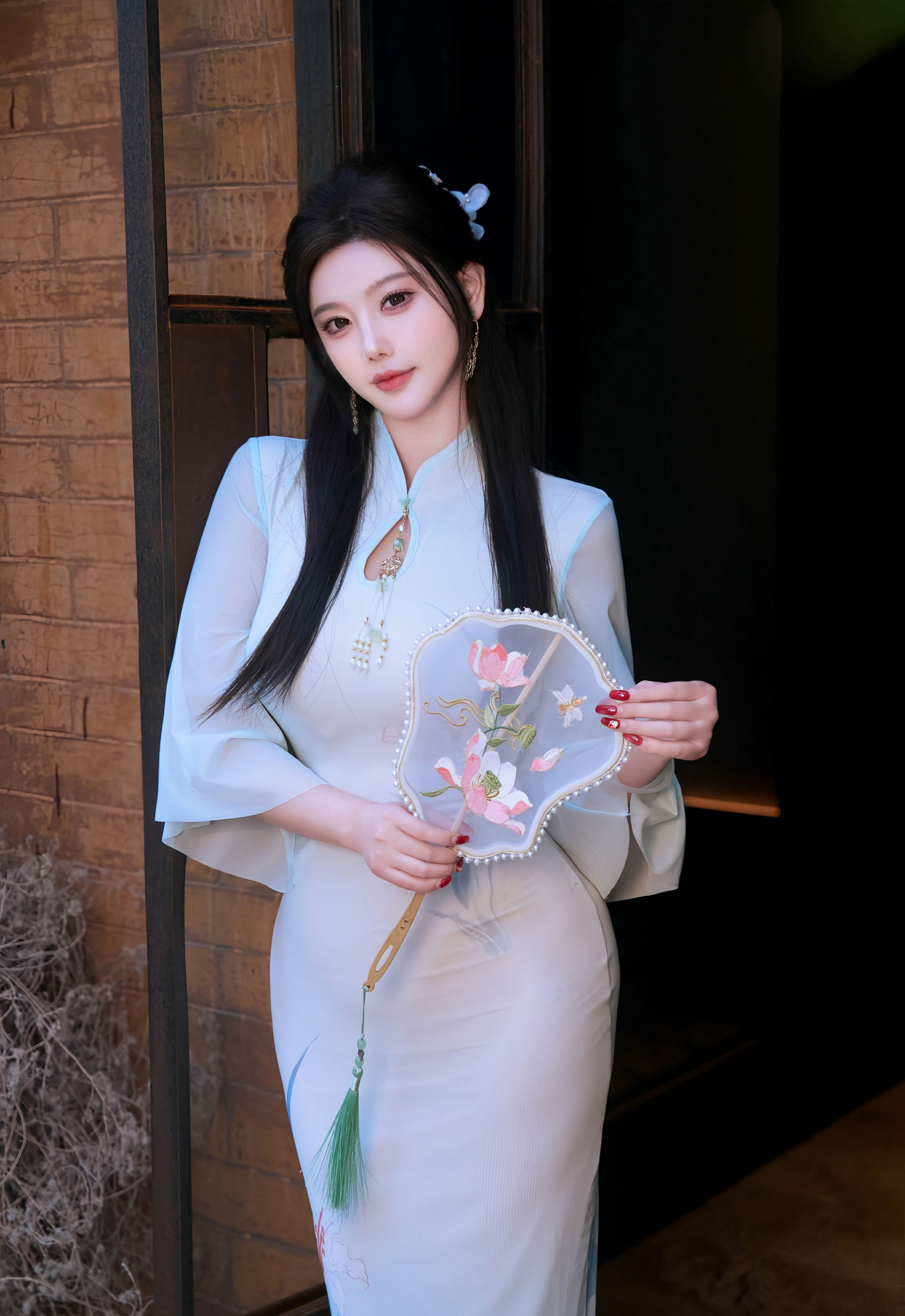 [XiuRen秀人网] No.11258 杨晨晨 蓝色古风服饰 魅惑黑丝 性感写真 [72张]插图1