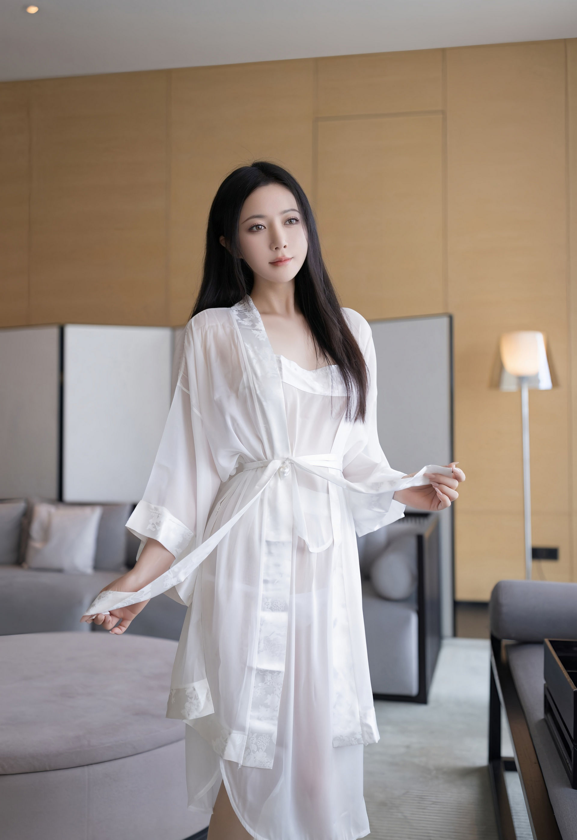 [XiuRen秀人网] No.11275 鱼子酱Fish 白色浴袍 肉色丝袜 性感写真 [80张]插图1