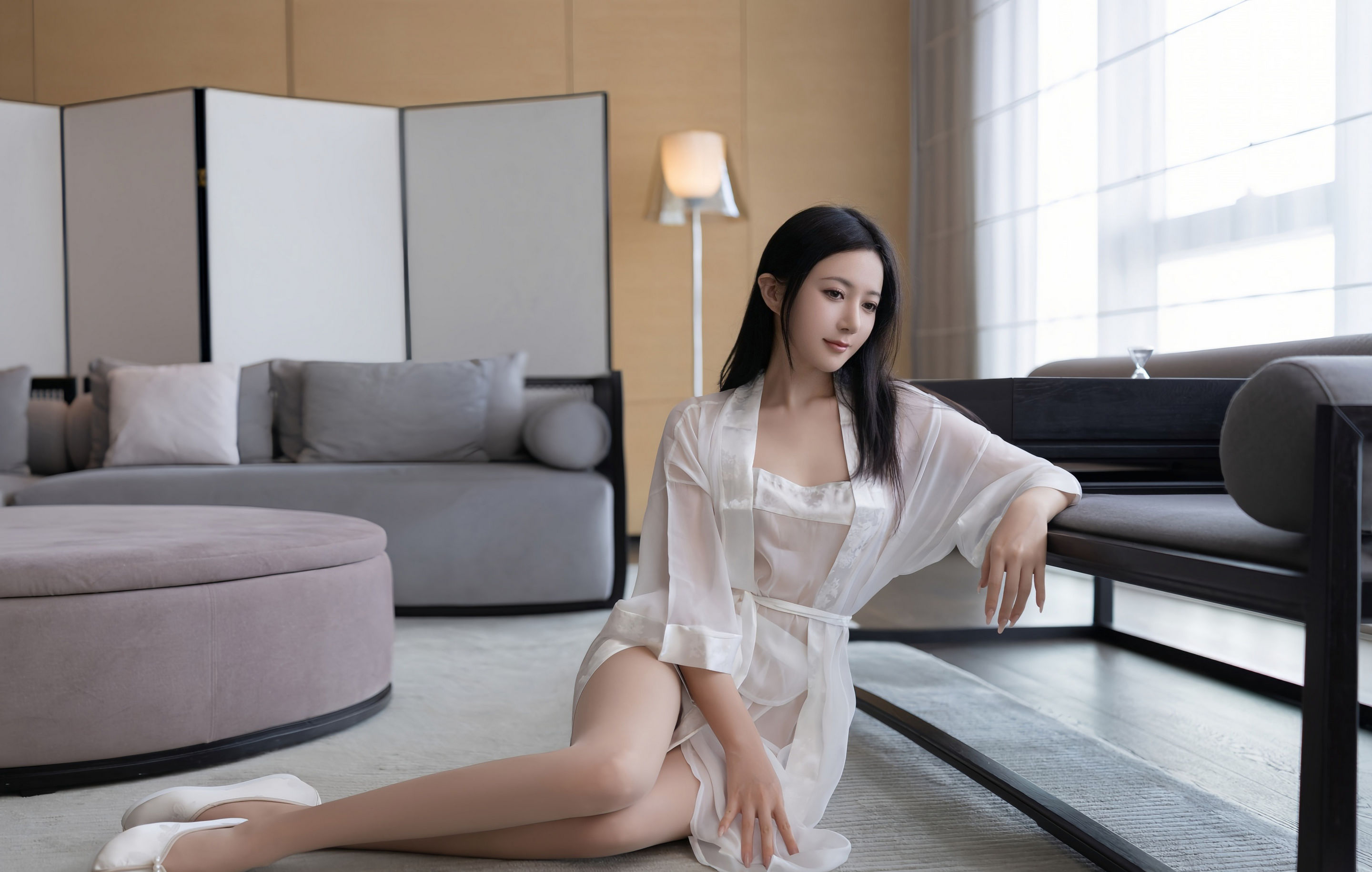 [XiuRen秀人网] No.11275 鱼子酱Fish 白色浴袍 肉色丝袜 性感写真 [80张]插图